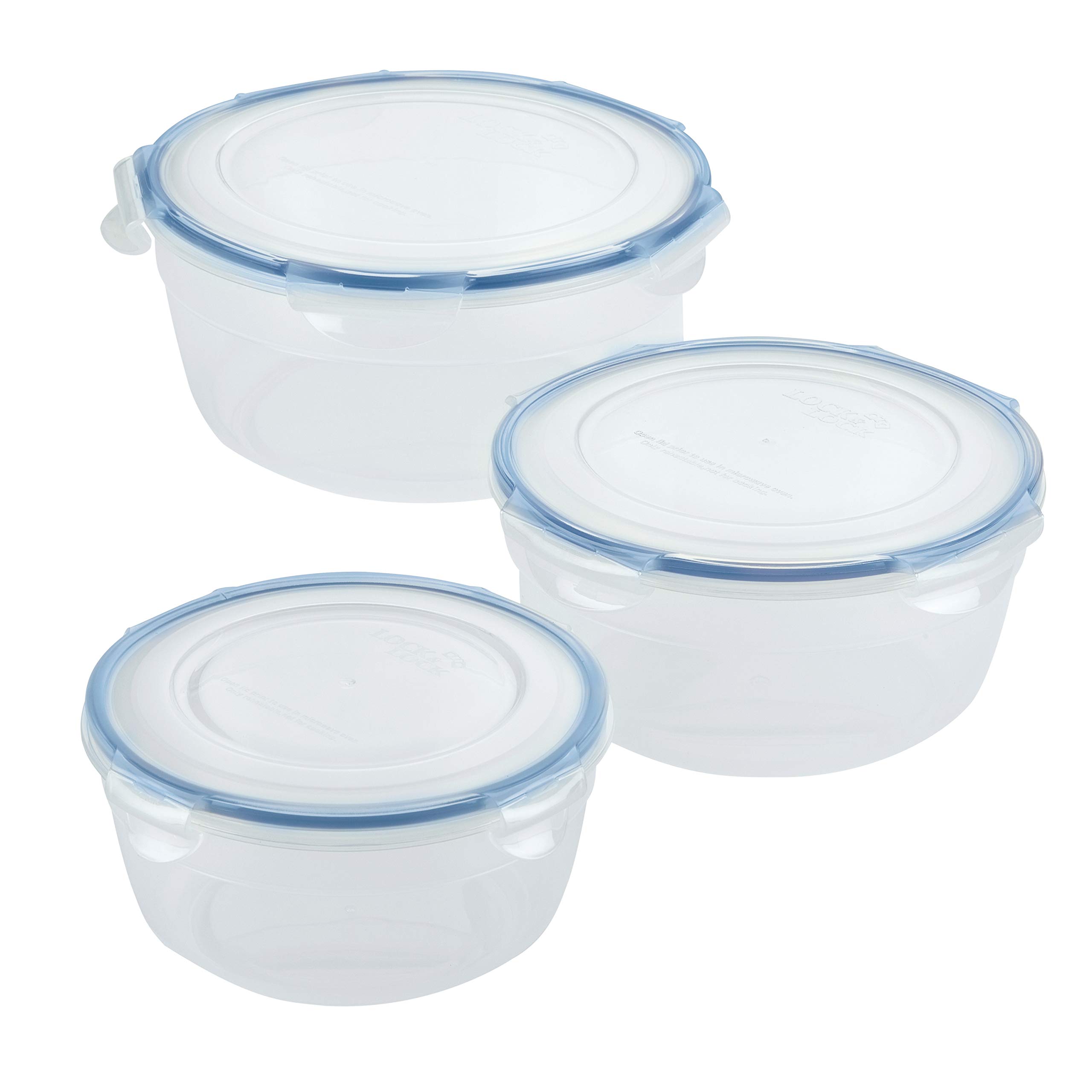 LocknLock Airtight Food Storage Containers with Lids - 6-Piece Set, BPA Free, Stackable, Clear Plastic - Perfect for Meal Prep, Leftovers & Pantry Organization
