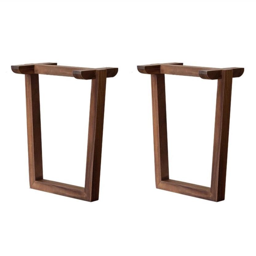Premium Black Walnut & Ash Solid Wood Table Legs with Metal & Acrylic Accents - Sturdy Modern Furniture Legs for Dining Tables, Desks, and DIY Projects