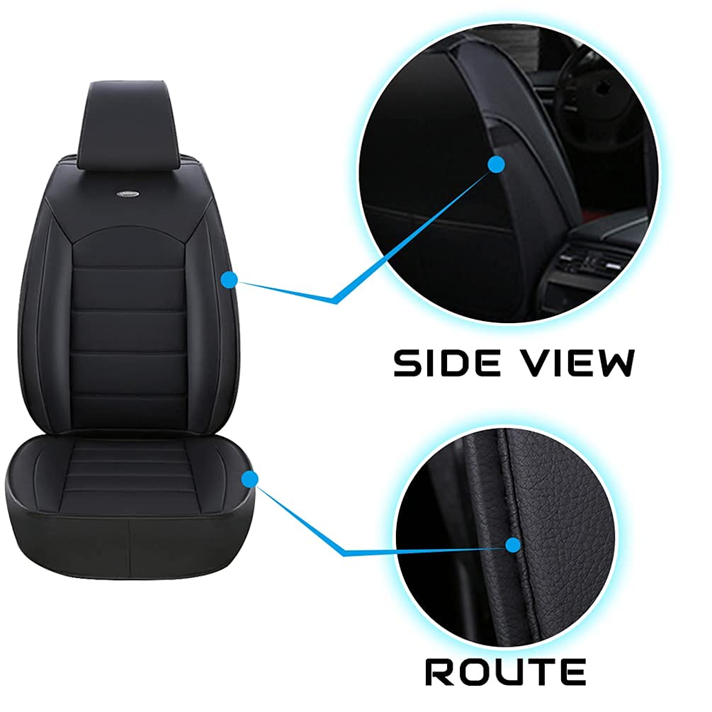 Premium Custom Leather Car Seat Covers for Mazda CX-5 Grand Touring - Waterproof, Wear-Resistant All-Season Front Seat Covers (Black, 2-Piece Set) | Perfect for Daily Commutes, Road Trips & Car Protection