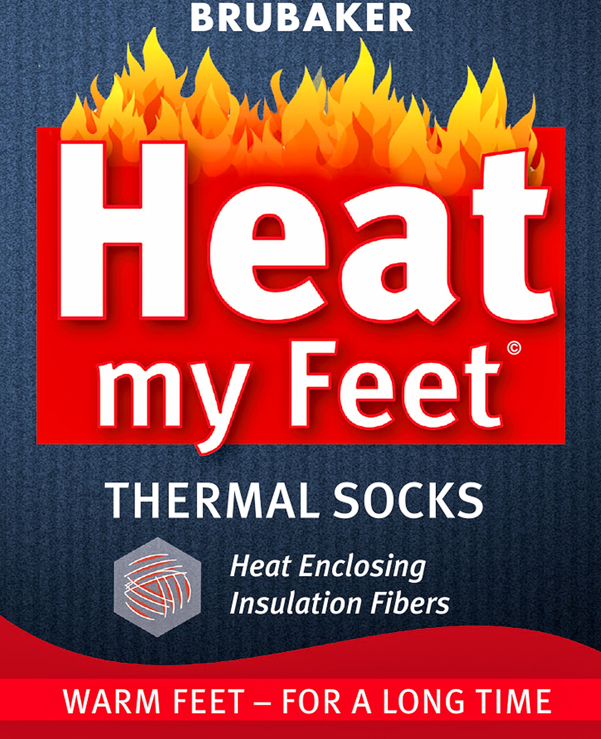2-Pack BRUBAKER Thermal Socks for Women & Men - Ultra Warm Winter Socks with Heat-Trapping Insulation Fibers - Perfect for Skiing, Hiking & Cold Weather Activities
