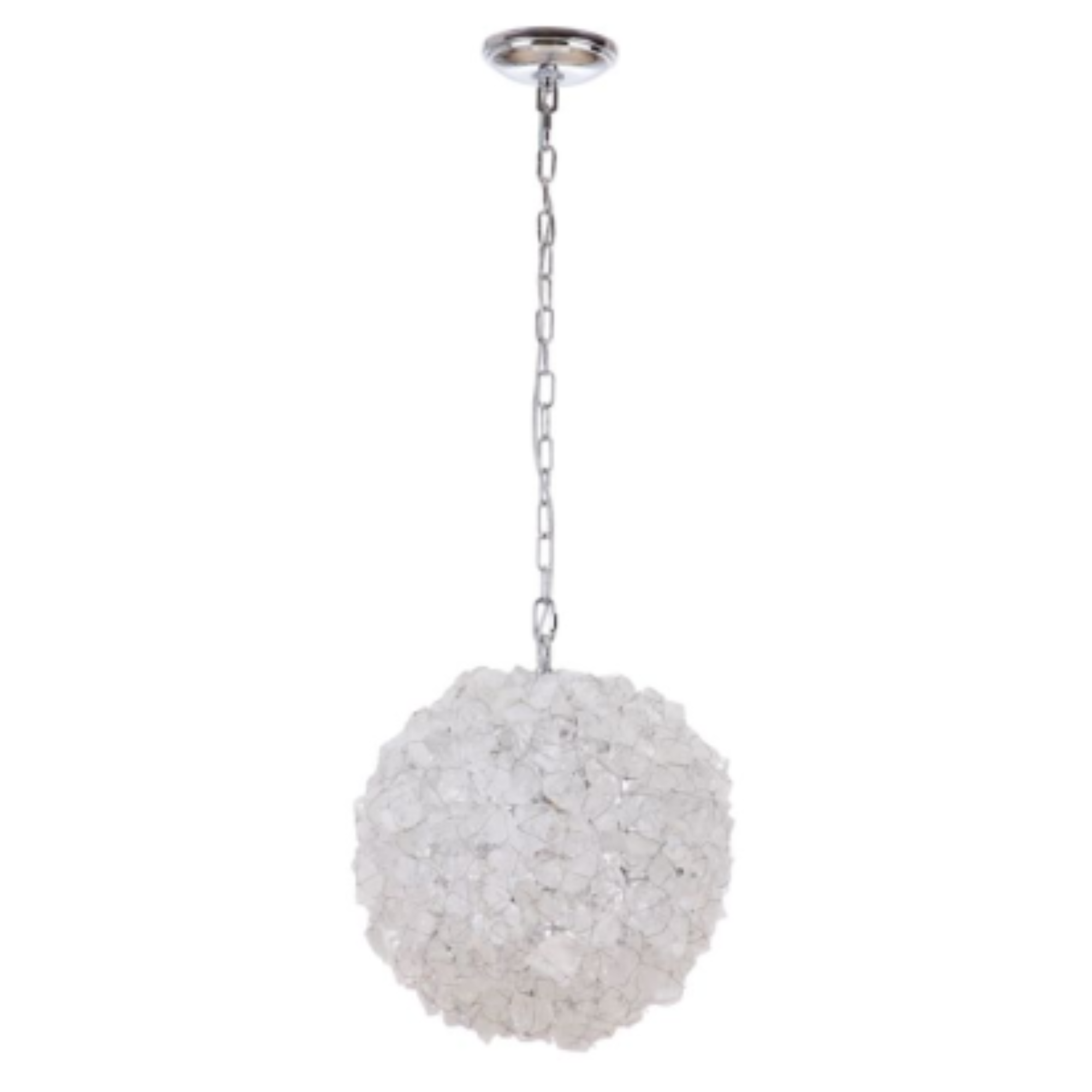 Craftmade Roxx 1-Light Large Chrome Pendant Light Fixture with Quartz Crystals - Elegant Dining Room, Kitchen Island, or Entryway Lighting