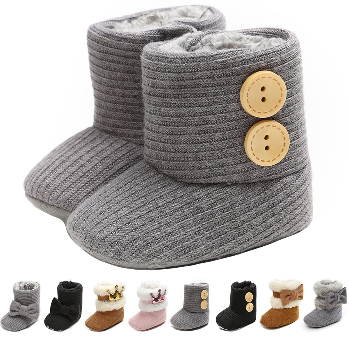 Ohwawadi Cozy Fleece Baby Boots for Boys & Girls - Warm Winter Snow Boots & Slippers for Newborns & Toddlers - Perfect for Indoor Play, Outdoor Walks & Cold Weather Protection