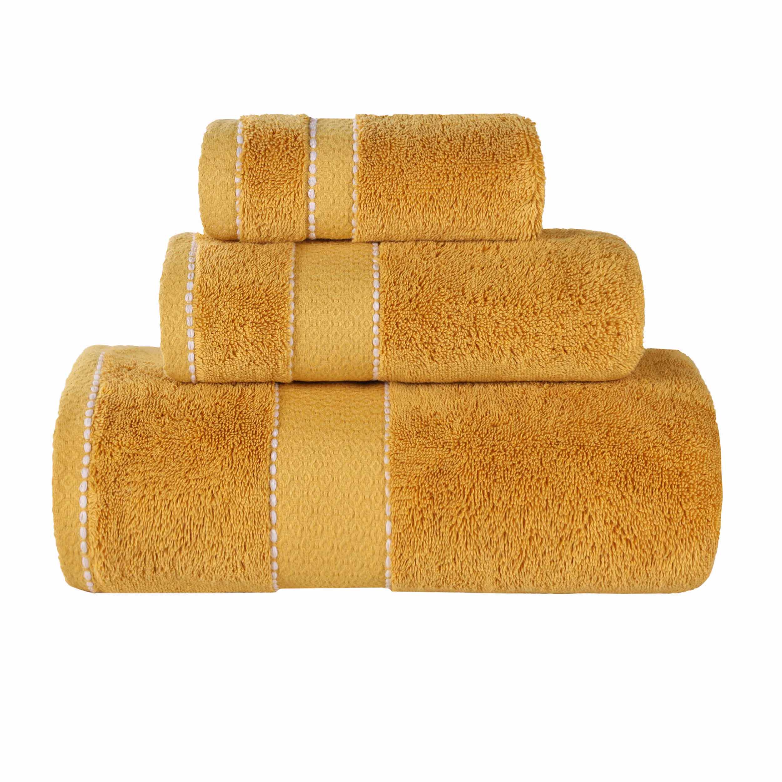 Premium 3-Piece Giza Cotton Towel Set - Ultra Absorbent & Soft Egyptian Dobby Weave - Perfect for Bath, Spa & Luxury Home Decor