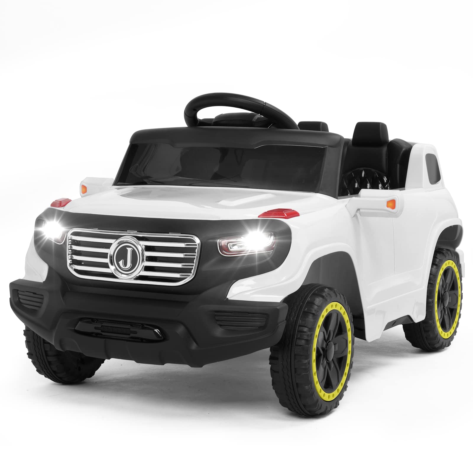 JOYMOR 6V Kids Ride On Truck with Parent Remote Control - 3 Speed Electric Car for Toddlers, Best Gift for Boys & Girls - Indoor & Outdoor Play, Birthday & Christmas Present (White)