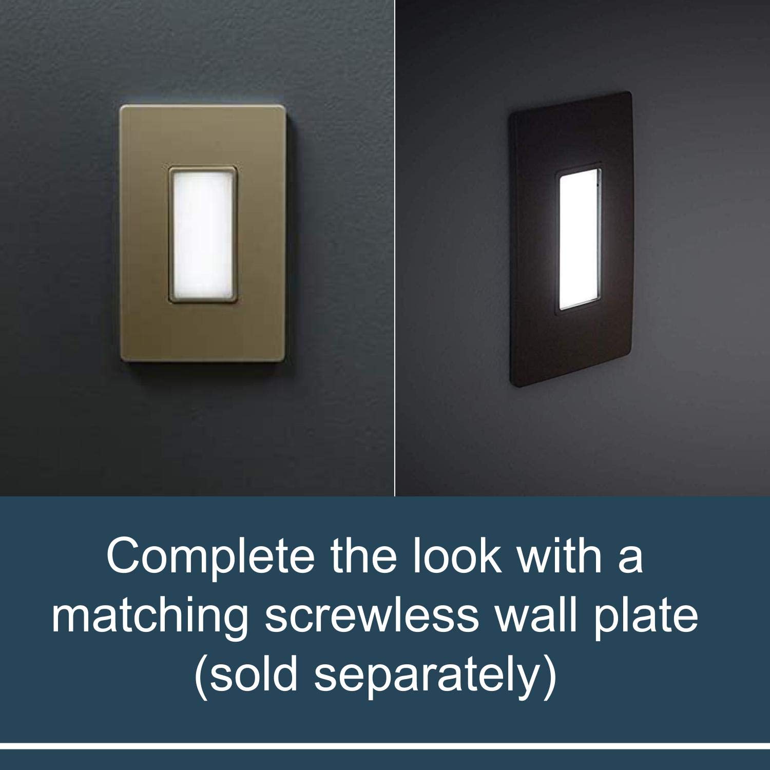 Legrand Adjustable LED Night Light Outlet - Full Dimmable Plug-in Wall Light for Hallways, Stairs & Bedrooms - Black/Light Almond/Ivory (1 Pack) - Perfect for Safe Nighttime Navigation & Ambient Lighting