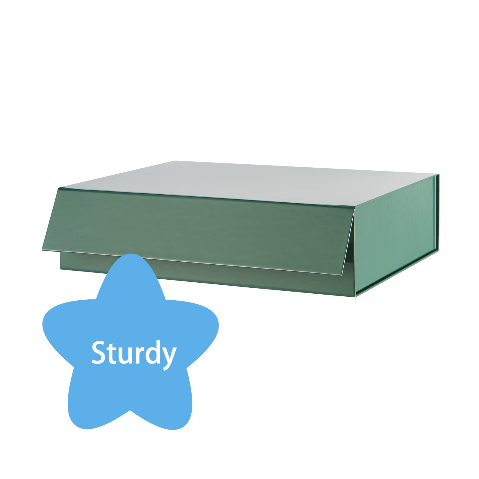 Premium Green Gift Boxes 11x7.8x2.3 Inch with Magnetic Closure - 5 Pack Shirt Gift Box Set with Lids for Christmas, Birthday, Anniversary Presents - Perfect for Clothing, Jewelry & Luxury Gifts