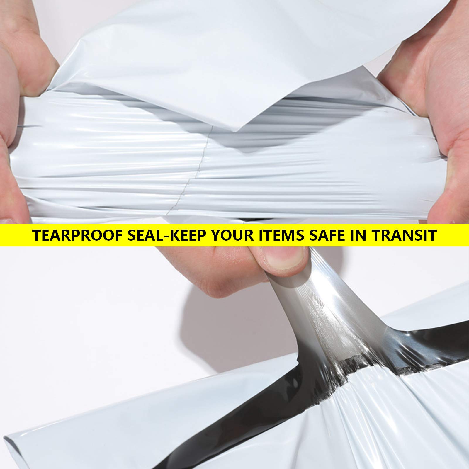 100 PCS 7.5 X 10.5 Inch White Poly Mailer Envelopes - 2.5 Mil Self Adhesive Waterproof Tear-Proof Shipping Bags for Ecommerce, Online Stores, Amazon FBA and USPS Mailing (#2)