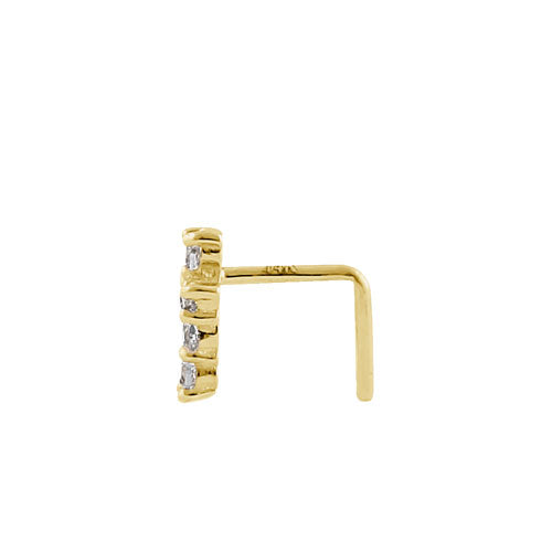14K Solid Yellow Gold CZ Cross Nose Stud - Hypoallergenic Nose Ring for Women, Perfect for Everyday Wear & Special Occasions