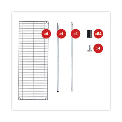 Alera® NSF Certified 6-Tier Wire Shelving Unit - 48