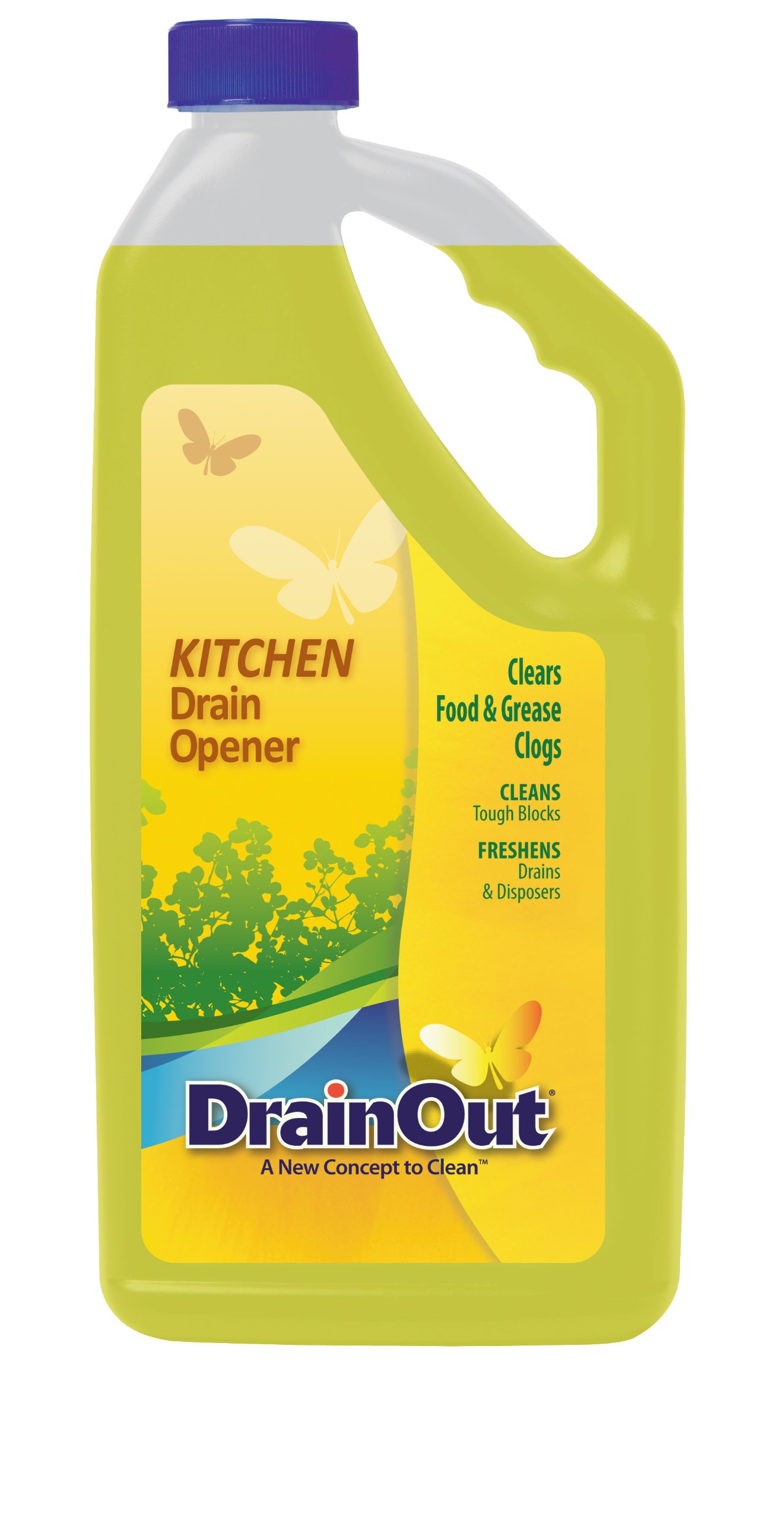 **Powerful Kitchen Drain Opener & Cleaner - 32oz Food & Grease Remover with Fresh Citrus Scent | Unclog Sinks, Tubs & Showers for a Fresh Home**