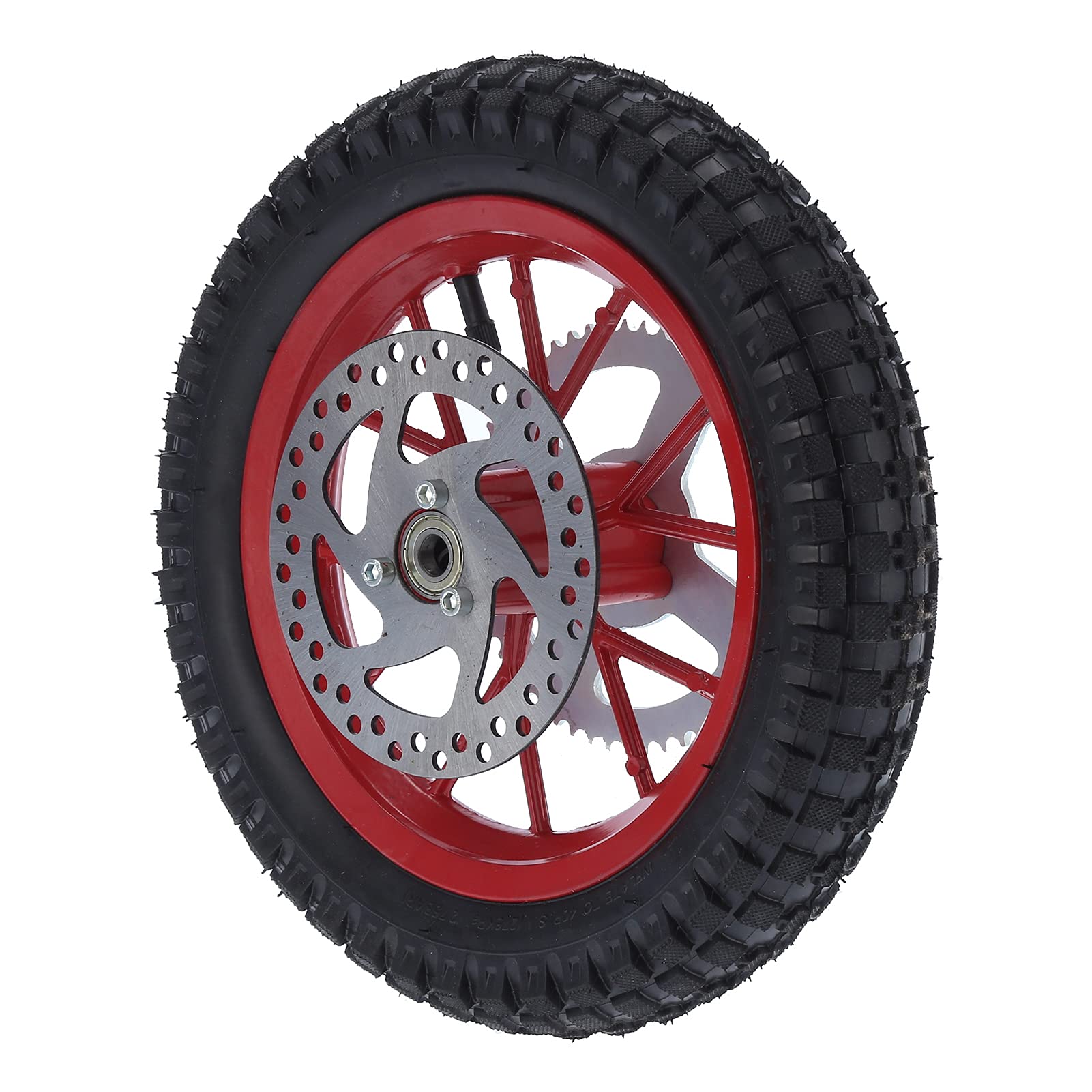 KIMISS 12.5x2.75 Inch Dirt Bike Rear Wheel - Steel Alloy Slip-Proof Mini Pocket Tire for 2 Stroke Motorcycles (Red) - Perfect for Off-Road Racing & Trail Riding