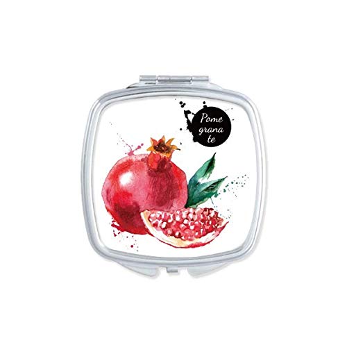 DIYthinker Pomegranate Fruit Watercolor Compact Mirror - Portable Double Sided Makeup Mirror for Travel, Purse & Handbag (Healthy & Tasty Design)