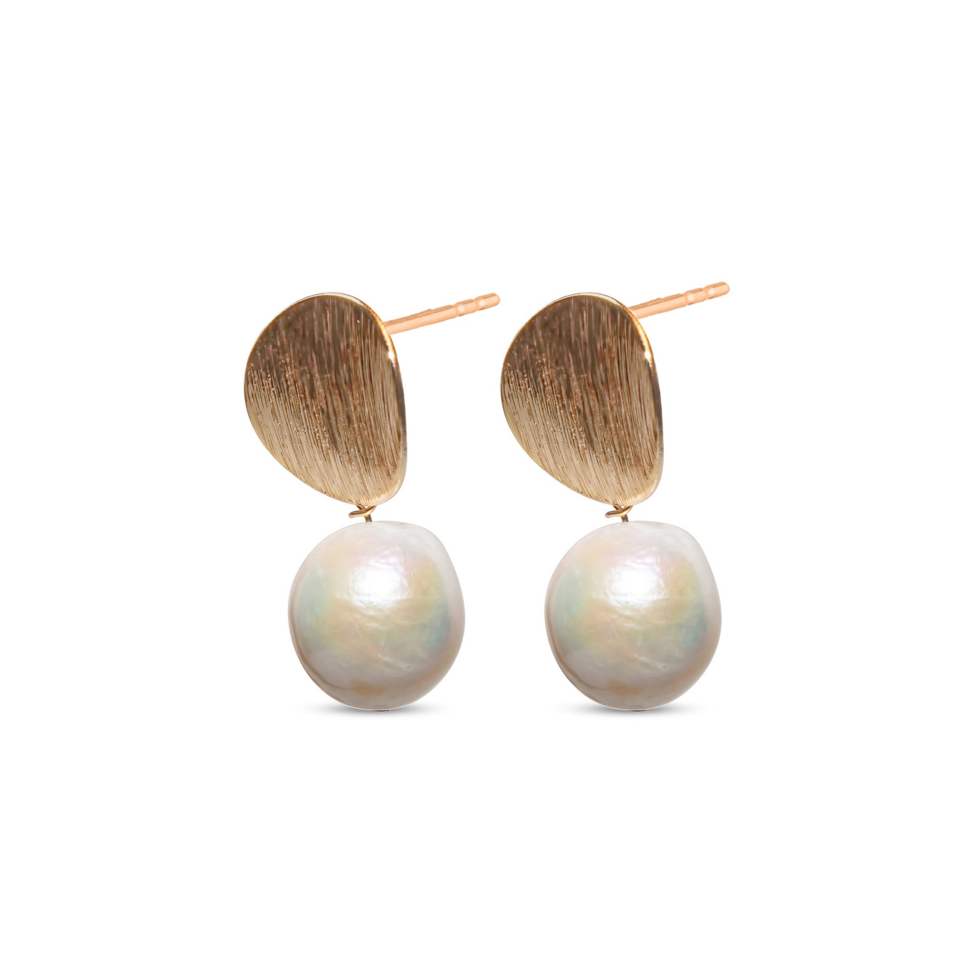 Golden Glow Pearl Drop Earrings for Women - Elegant 14K Gold Plated Dangle Earrings with Freshwater Pearls - Perfect for Weddings, Parties & Special Occasions