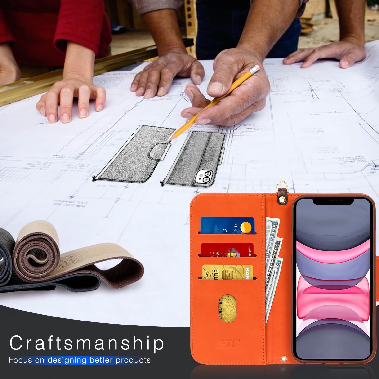 Premium FYY PU Leather Wallet Case for iPhone 11 (6.1