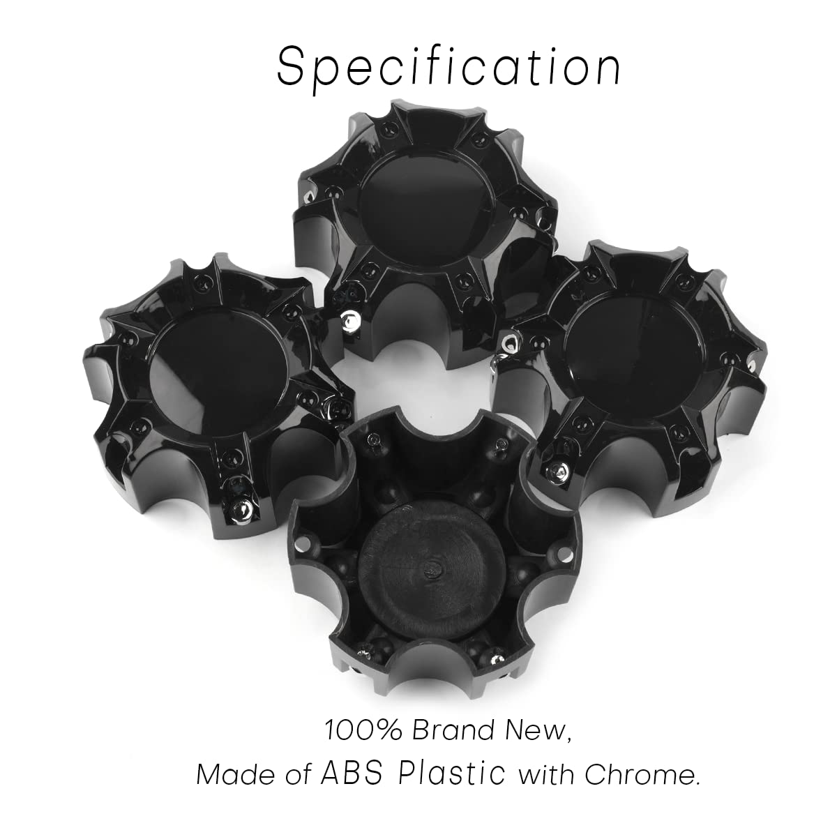 4.49 Inch Wheel Center Caps for Ballistic Black Center Cover Replacement - 4 Pack - Perfect for Car, Truck & SUV Wheel Upgrades & Customization