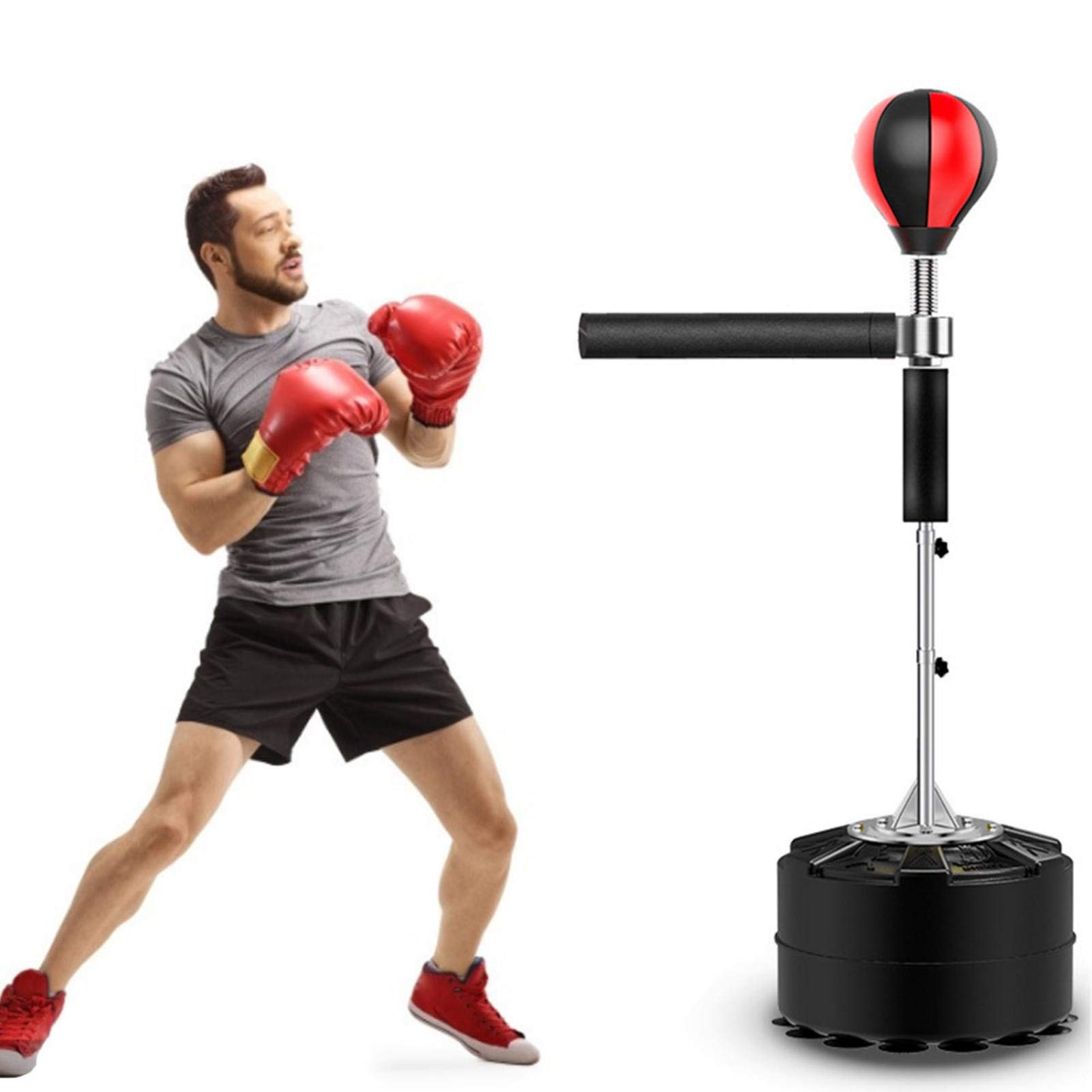Professional Heavy Duty Punching Bag Stand | Adjustable Boxing Speed Ball for Adults & Kids - Portable Training Target with 360° Reflex Bar & Strong Suction Cup Base - Perfect for Home Gym, Boxing Training, Martial Arts Practice & Fitness Workouts