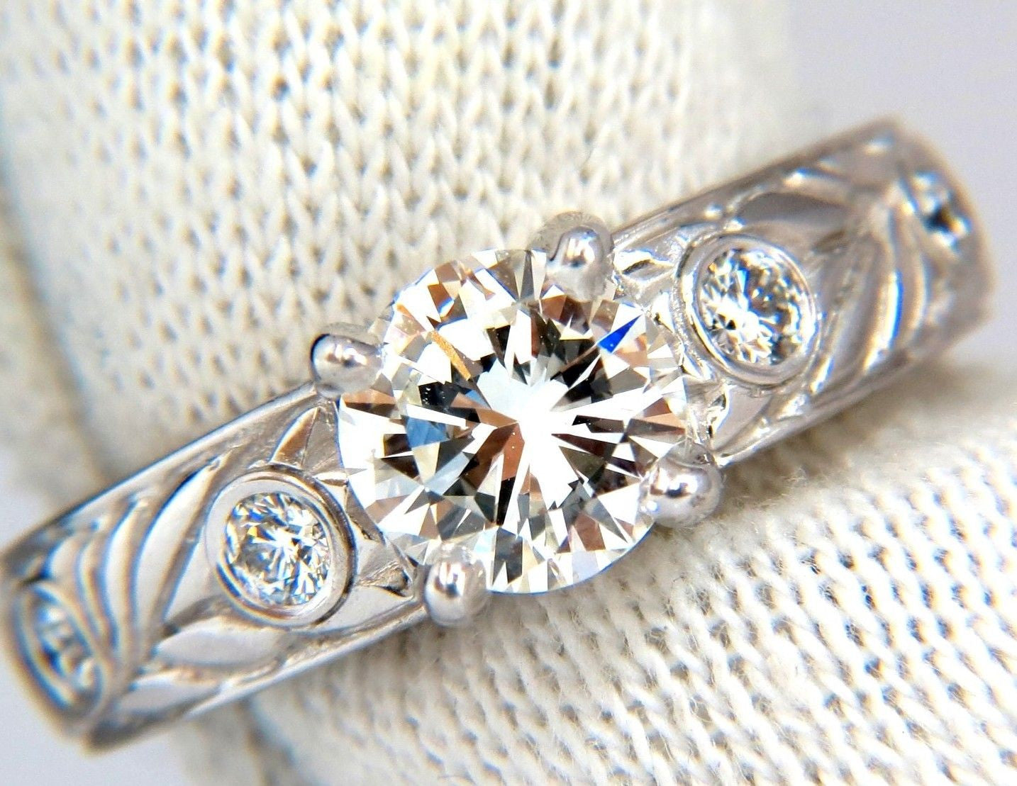 GIA Certified 1.30 Carat Round Cut Diamond Engagement Ring - G Color VVS1 Clarity Platinum Setting, Classic & Wreath Design - Perfect for Proposals, Anniversaries & Special Occasions