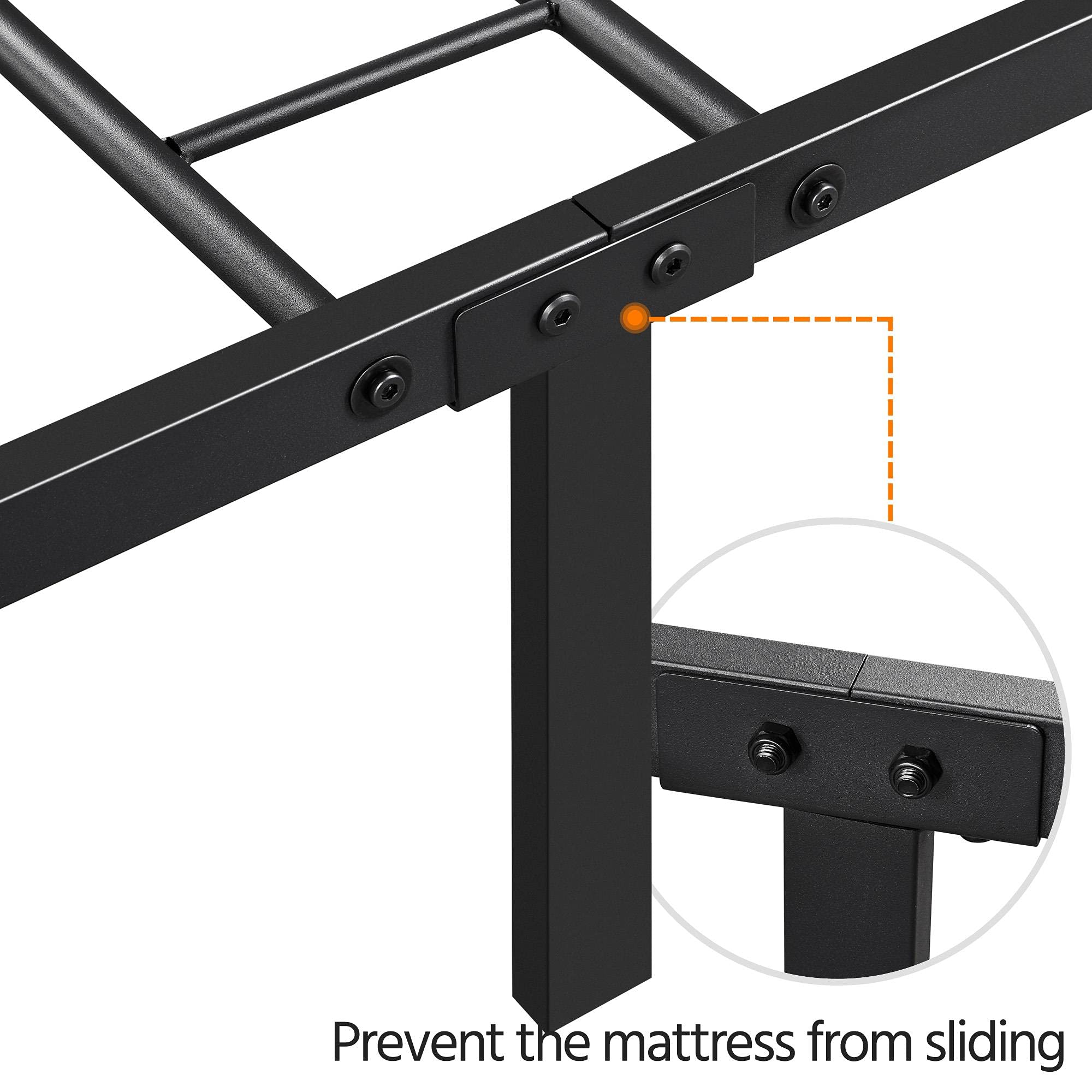 Yaheetech Black Twin Metal Platform Bed Frame with Headboard & Footboard - Sturdy Steel Slats, Under Bed Storage, No Box Spring Needed - Perfect for Small Bedrooms, Guest Rooms & Dormitories
