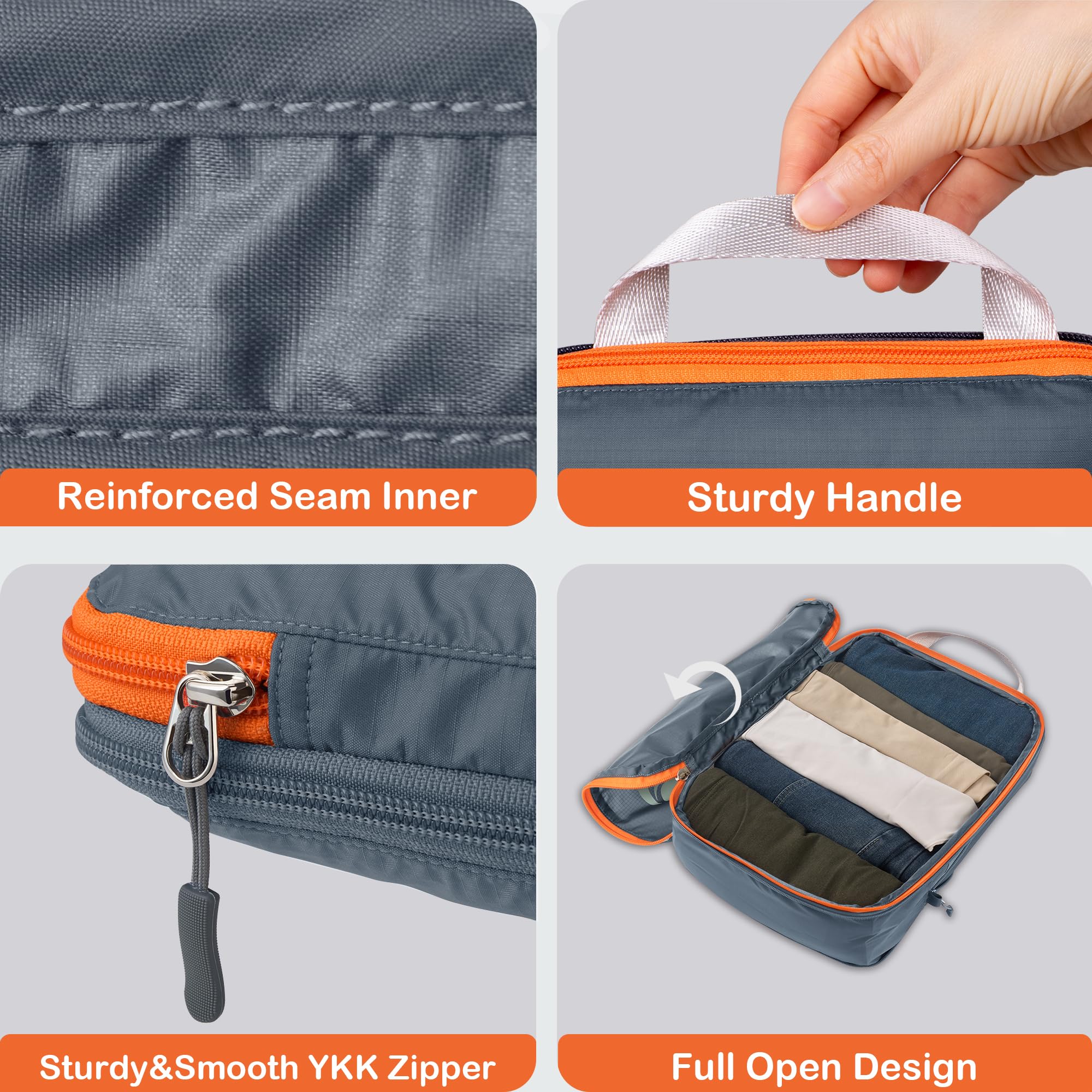 Cipway 8-Piece Travel Compression Packing Cubes Set - Lightweight Luggage Organizer with Shoe Bag, Toiletry Bag & Laundry Bag - Perfect for Carry-On Suitcases & Backpacks - Ideal for Business Trips, Vacations & Weekend Getaways (Gray)