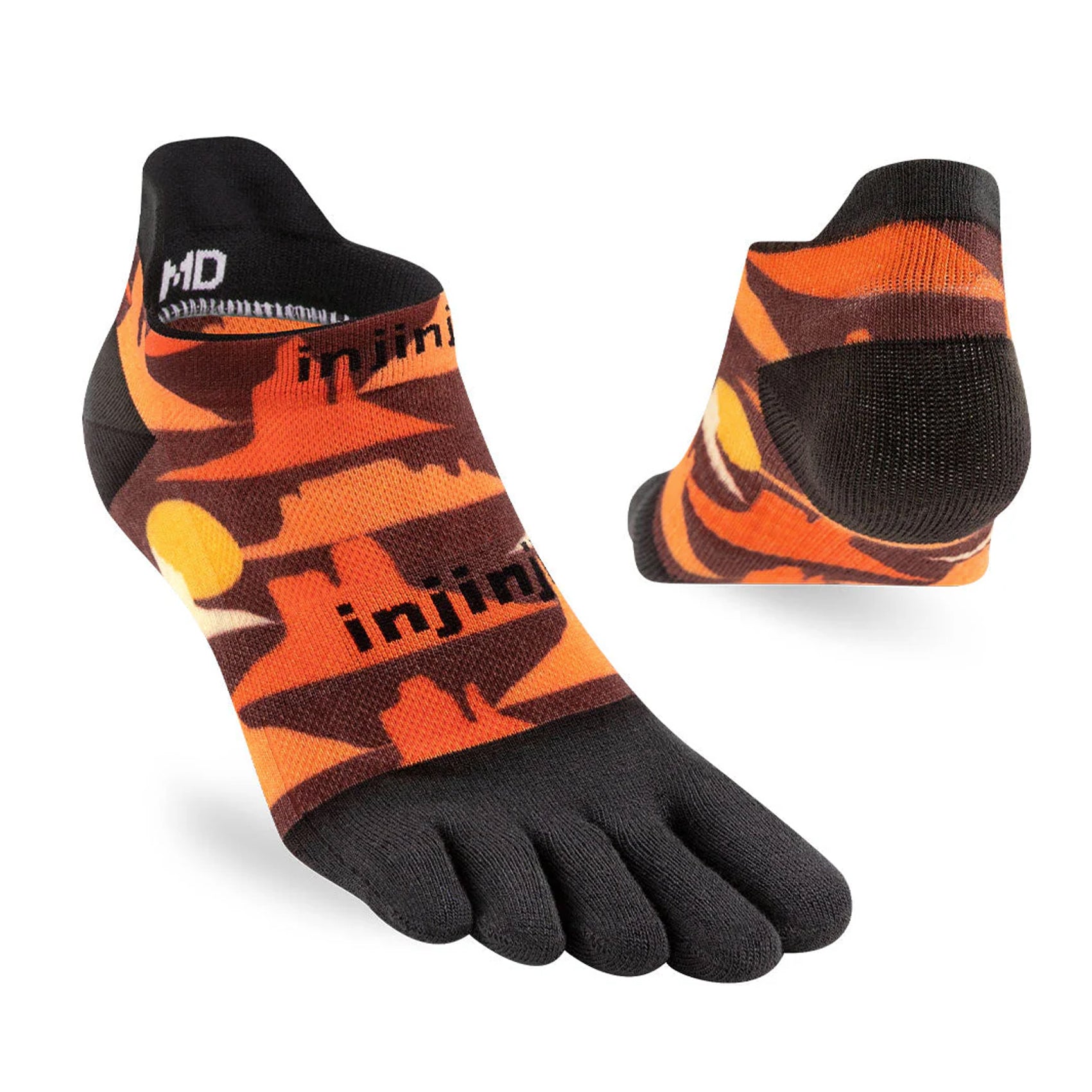 **Injinji Men's No-Show Running Socks – Artist-Designed Toe Socks for Comfort & Performance – Ideal for Running, Hiking & Gym Workouts**