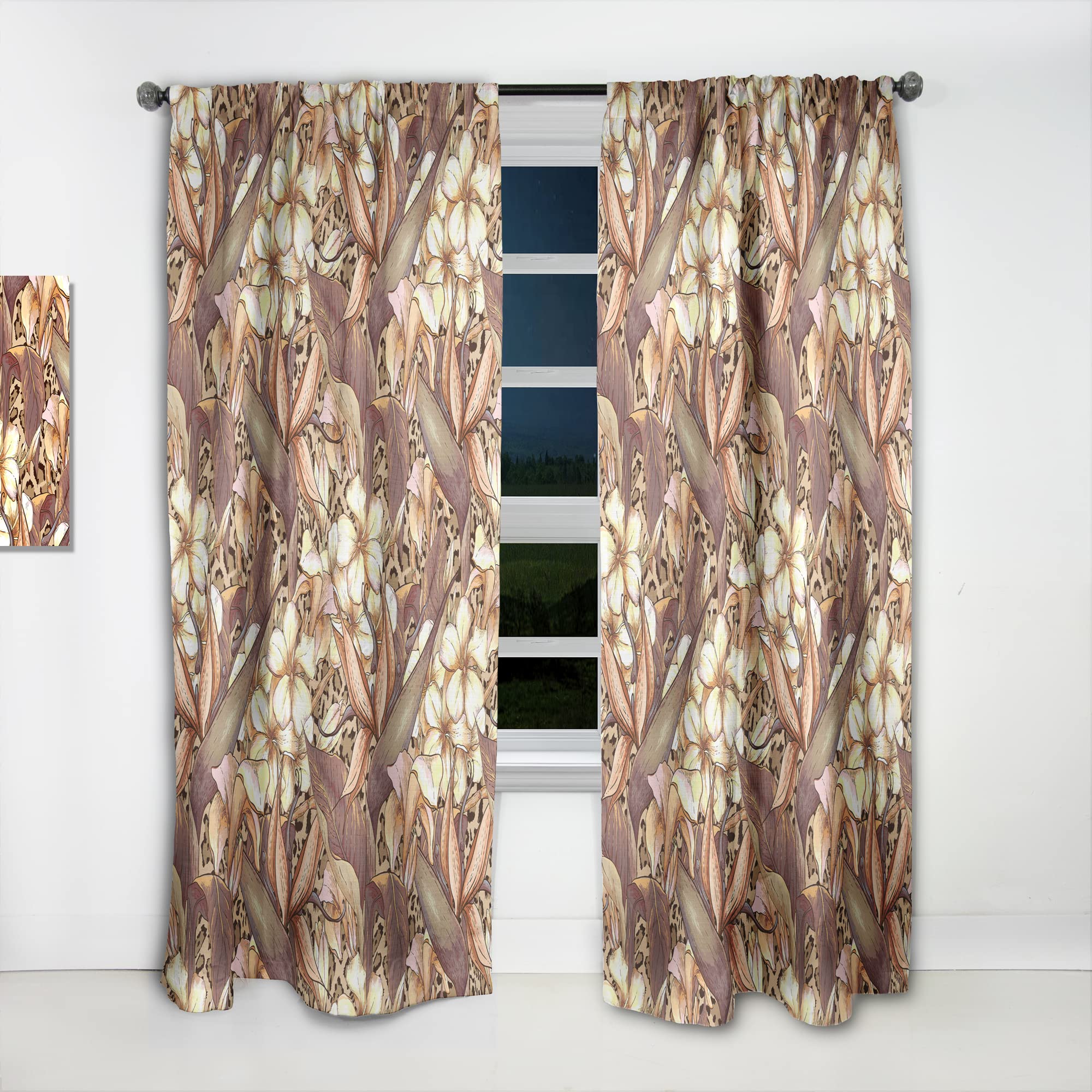 DesignQ Thermal Insulated Curtains - Exotic Floral Pattern Blackout Drapes for Bedroom & Living Room, Single Panel 52x90 Inches - Perfect for Privacy, Light Control & Energy Efficiency