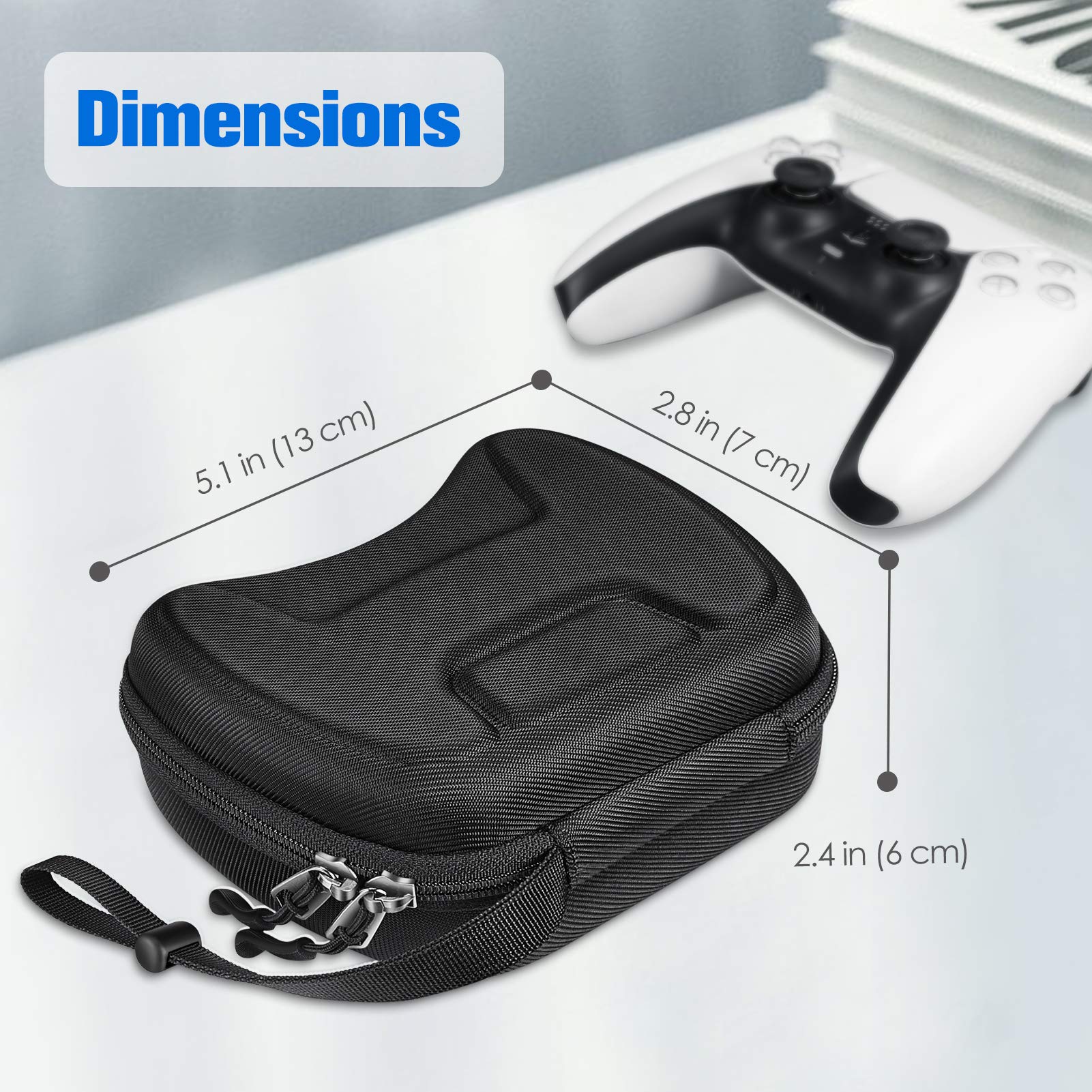 Fintie Shockproof Hard Shell Travel Case for Nintendo Switch/Switch OLED/PS5 Controller - Protective Carrying Bag with Inner Pocket (Black) | Perfect for Gaming Travel, Storage & Protection