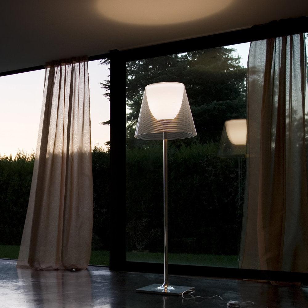 Chrome Prism Floor Lamp - Modern LED Standing Light with Adjustable Brightness for Living Room, Bedroom & Office Decor