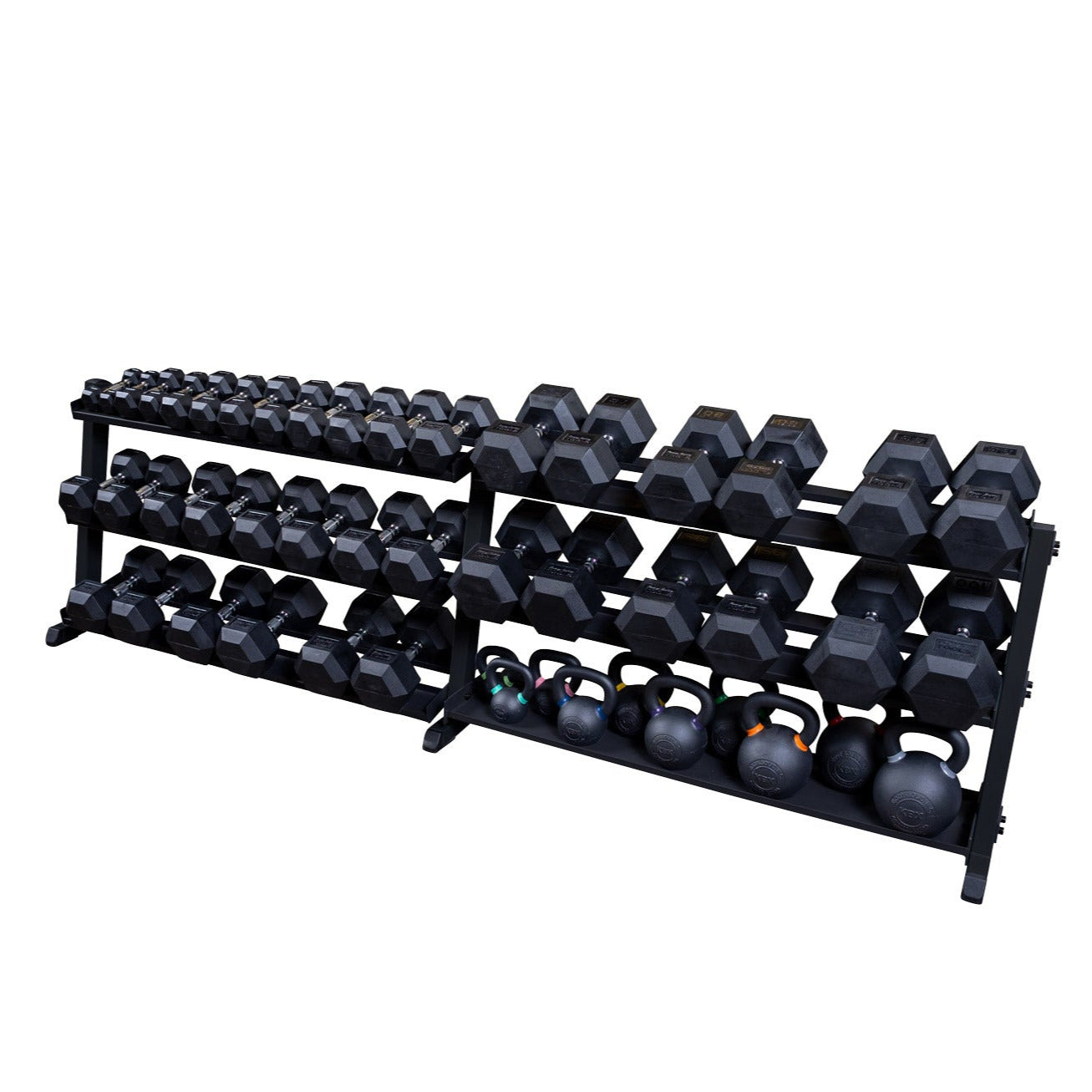 Body Solid Dumbbell Rack - Heavy Duty Black Dumbbell Stand for Home Gym, Garage & Fitness Studio - Organize Weights Up to 1000 lbs - Perfect for Weight Plates, Kettlebells & Strength Training Equipment
