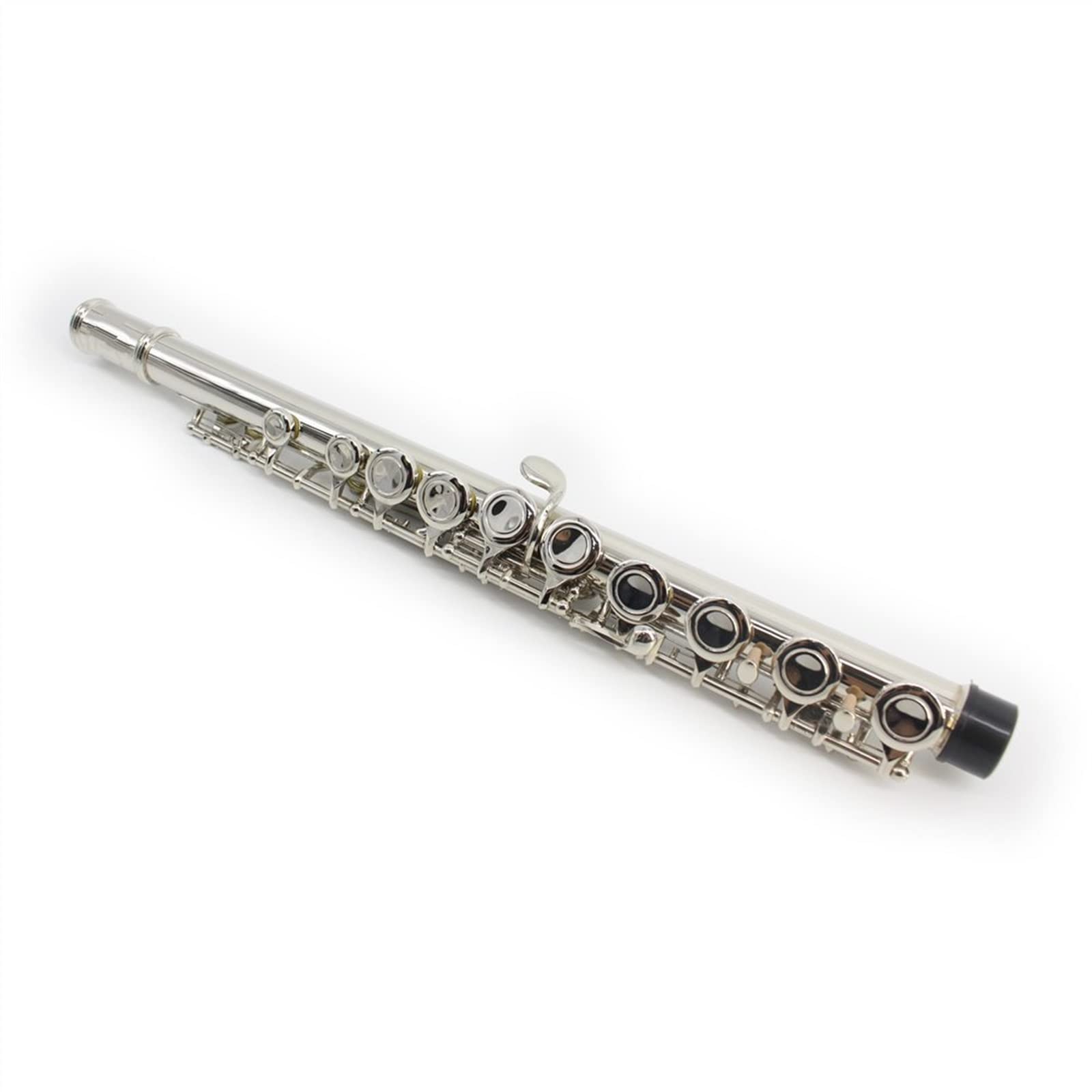 16 Key C Flute Cupronickel Nickel Plated Wind Instrument with Cleaning Cloth & Rod - Perfect for Beginners, Band Practice & School Performances