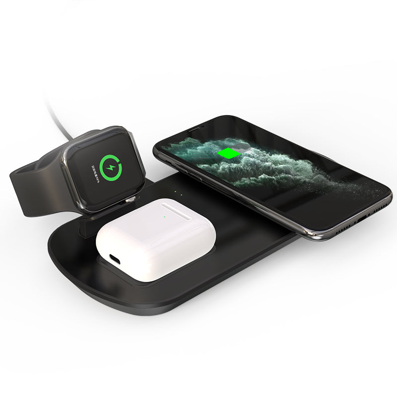 3 in 1 Apple Wireless Charger Stand for iPhone 14/13/12, AirPods & Apple Watch - Fast Charging Station for Home, Office & Travel