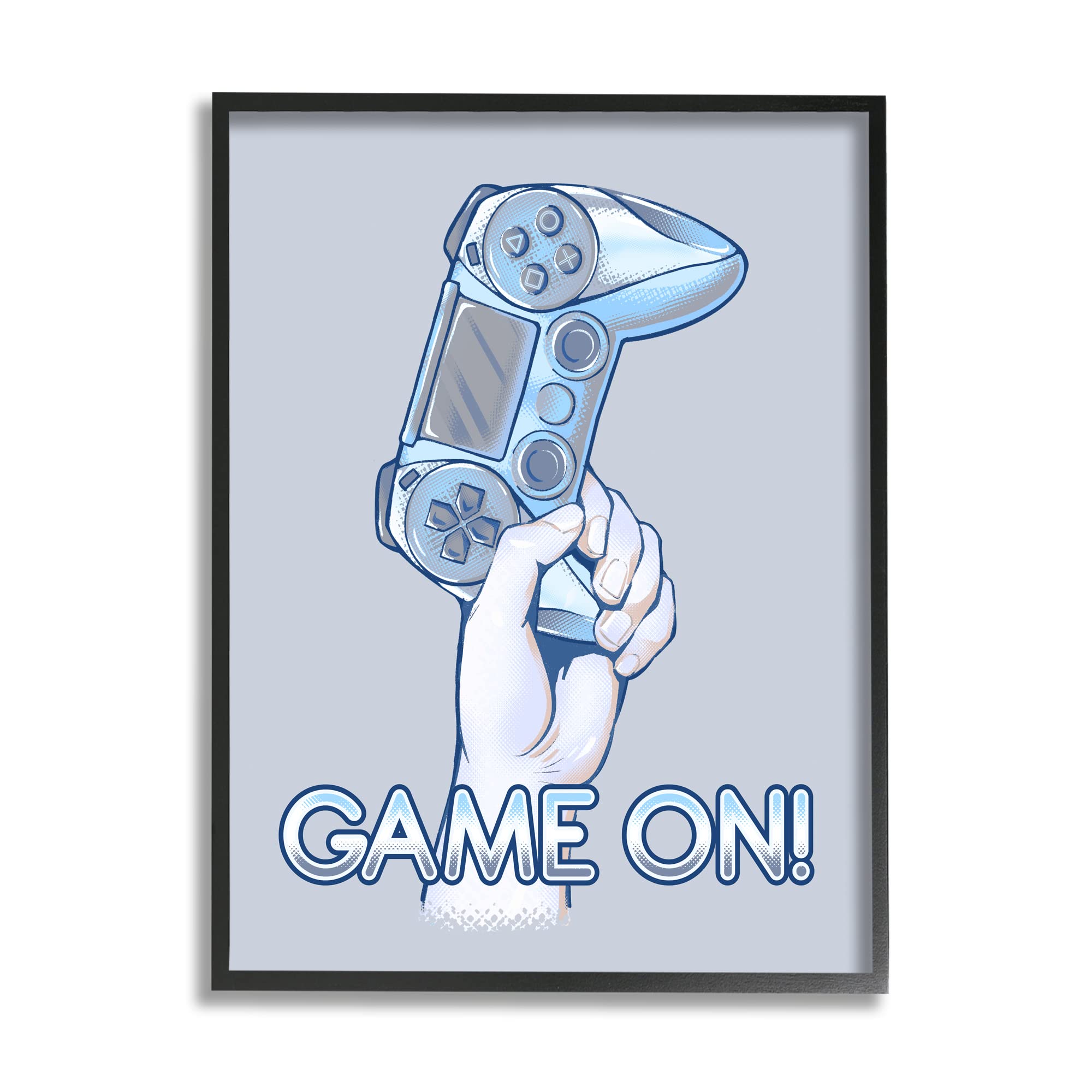 Stupell Industries 'Game On' Text Illustration with Gaming Controller - Modern Wall Art for Gamers, Designed by Ziwei Li | Perfect for Gaming Rooms, Man Caves & Teen Bedrooms