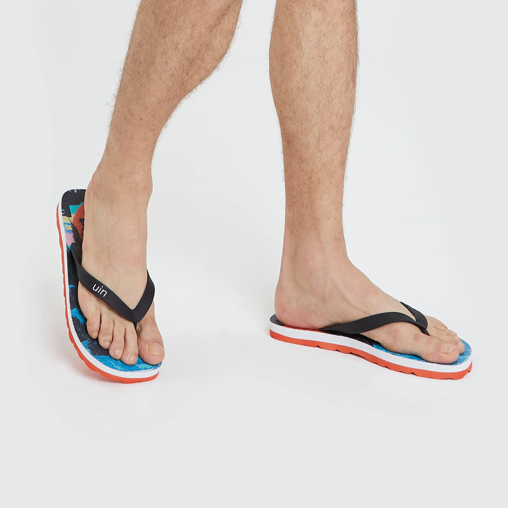 UIN Men's Flip Flops - Comfortable Beach Sandals with Artistic Painting Design for Summer Travel & Casual Wear - Perfect for Poolside, Vacation, and Outdoor Activities