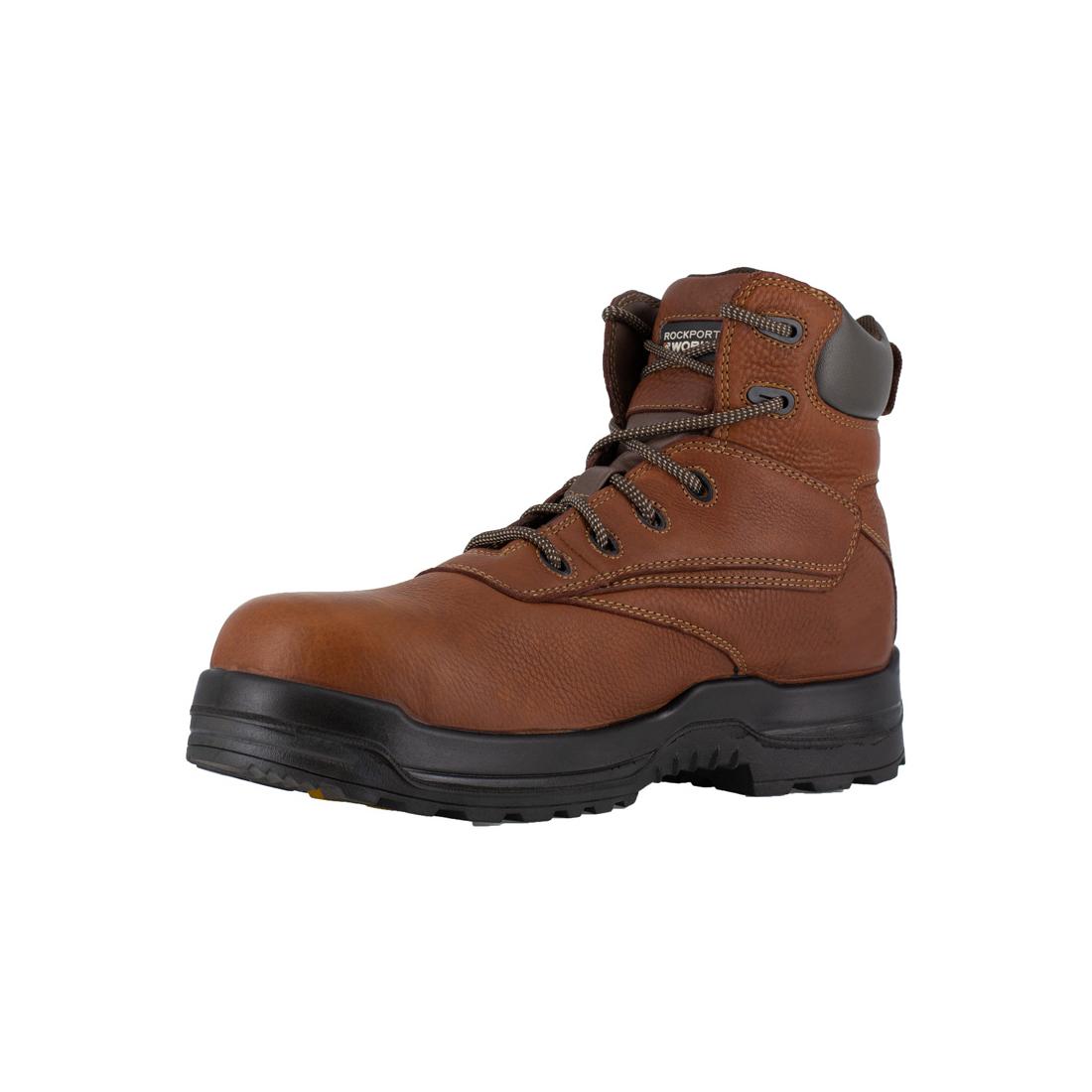More Energy Composite Toe Waterproof Work Boots for Men - Brown Safety Shoes for Construction, Hiking & Outdoor Work