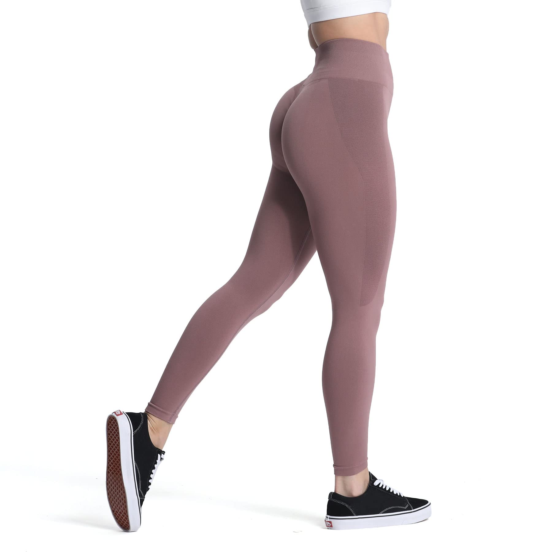 Aoxjox High Waisted Seamless Scrunch Leggings for Women - Tummy Control Workout Yoga Pants - Gym, Running, Fitness & Activewear - 22 Inch Length - Perfect for Yoga, Pilates & Lounge Wear