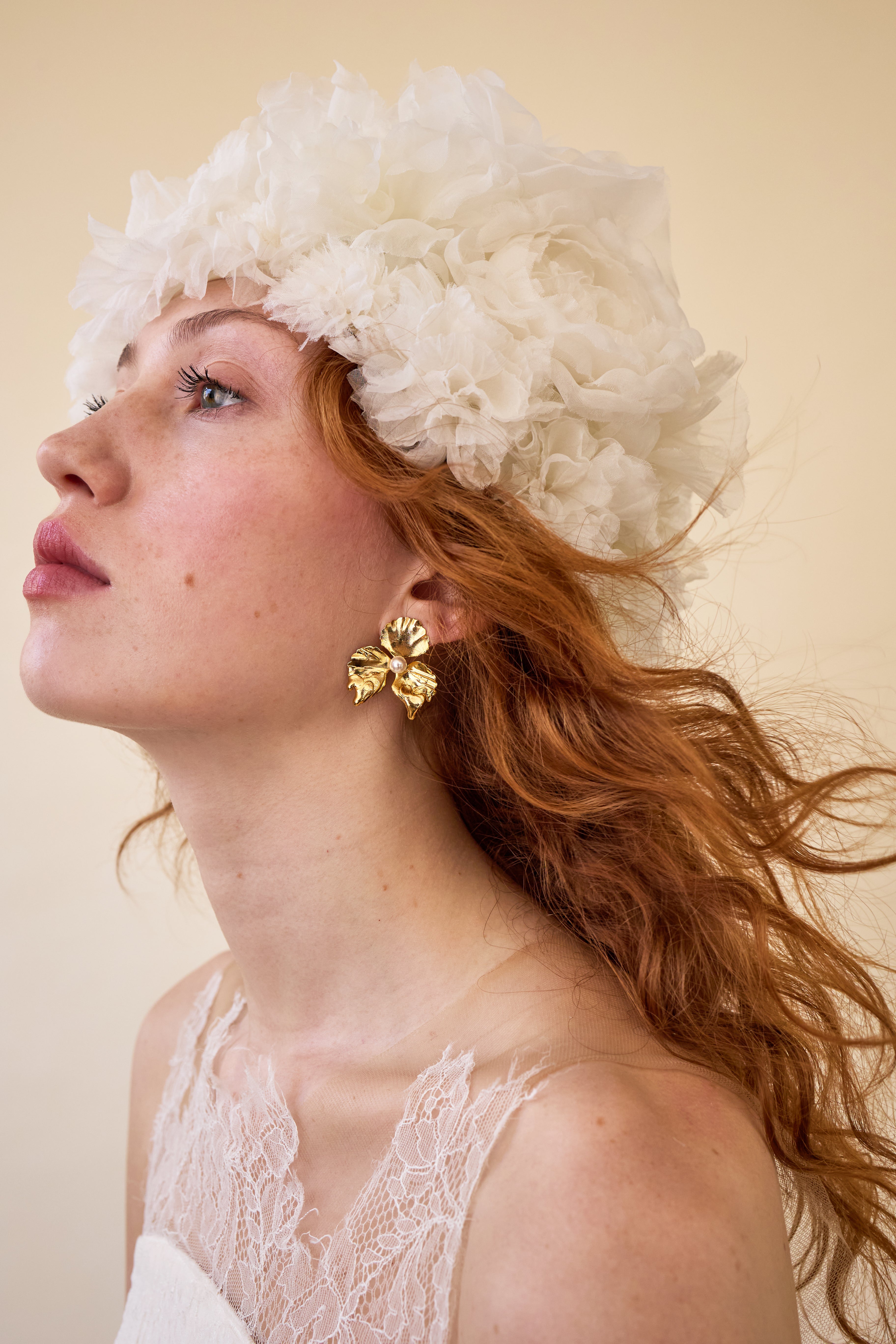 Lava Floral Pearl Stud Earrings for Women - Elegant Floral Pearl Dangle Earrings for Wedding, Party & Everyday Wear