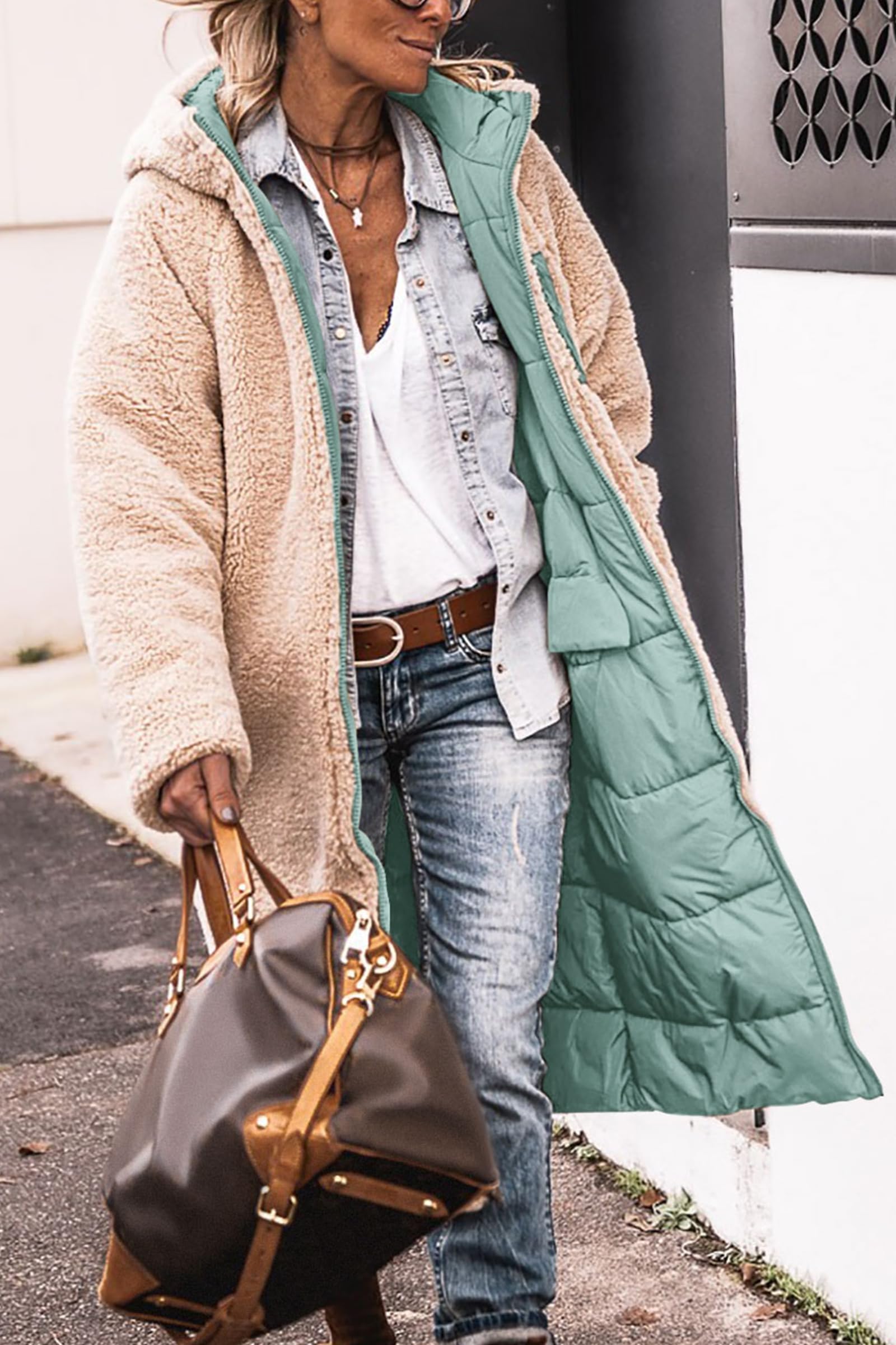 PRETTYGARDEN Women's Oversized Shearling Fleece Long Winter Coat Jacket 2025 - Warm Fashion Outerwear for Cold Weather, Snow Days & Street Style