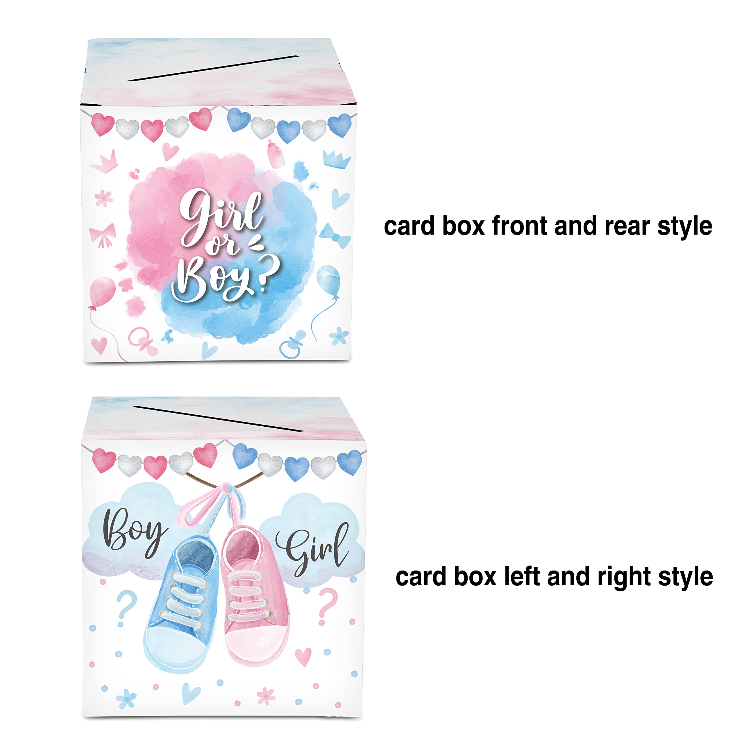 Yuansail Gender Reveal Party Kit - 50 Ballot Cards & Decorative Box Set for Baby Shower Games, Gender Prediction Advice Cards - Perfect for Gender Reveal Events, Baby Showers & Celebration Decorations