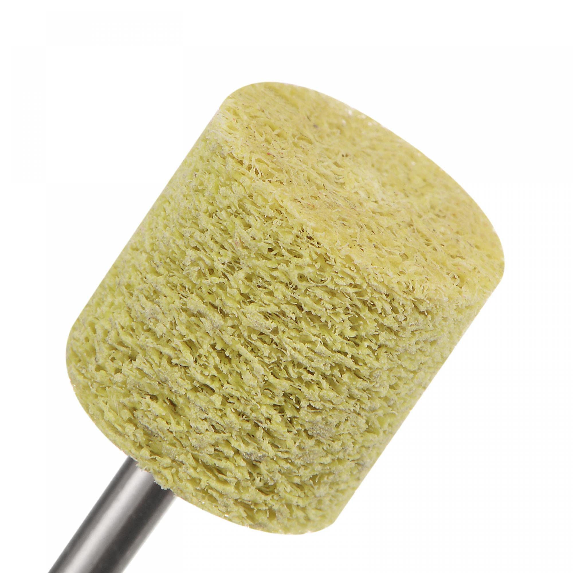 10 Pcs Nylon Fiber Mounted Point Grinding Heads - 2000 Grits 14mm Dia Cylindrical Polishing Wheels for Rotary Tools - Perfect for Metal, Wood & Jewelry Finishing & Polishing