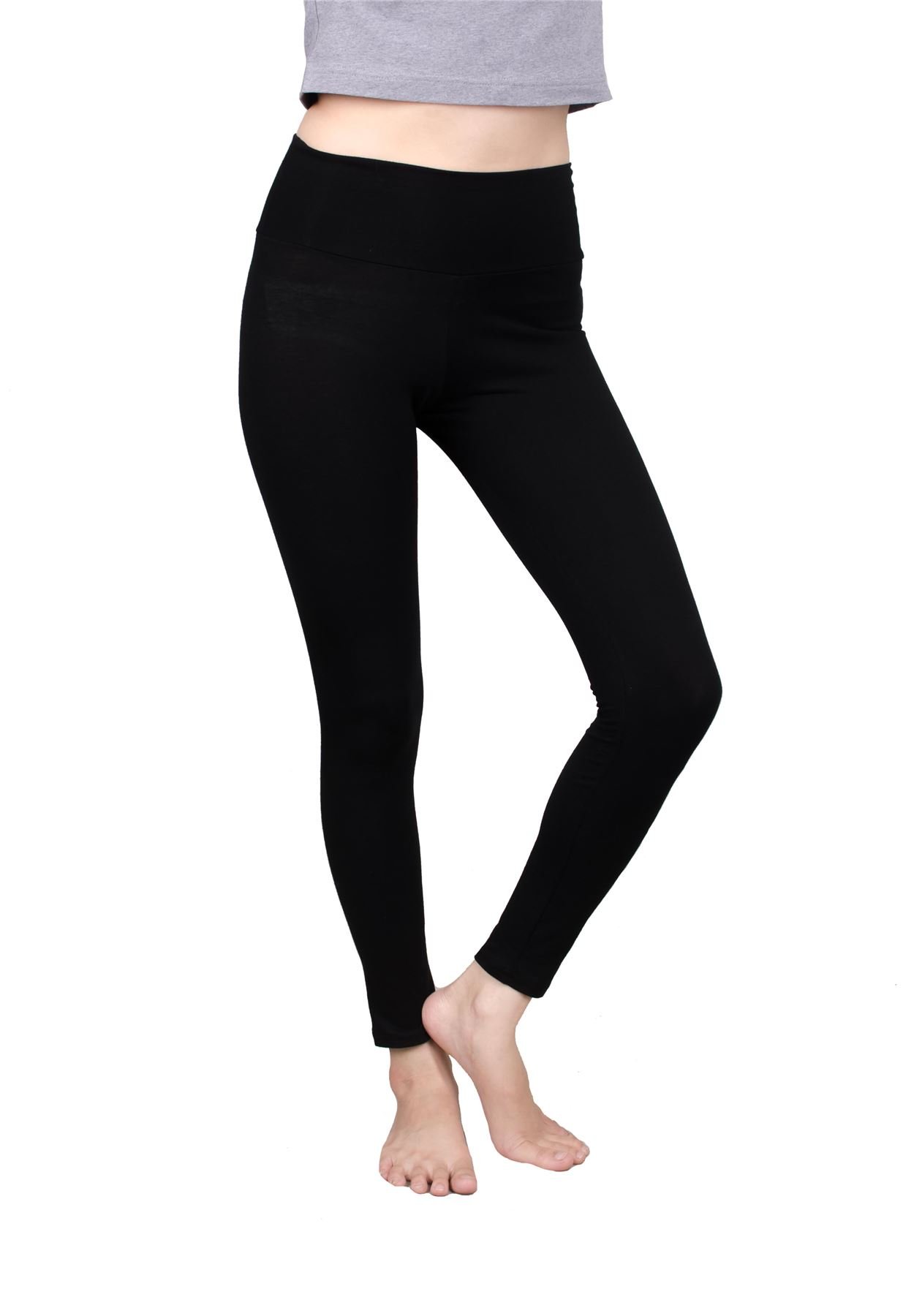 LOFBAZ Women's High Waist Yoga Pants - Fold Over Cotton Workout Leggings for Running, Gym & Lounge | Comfortable Stretchy Tights for Fitness, Yoga & Everyday Wear