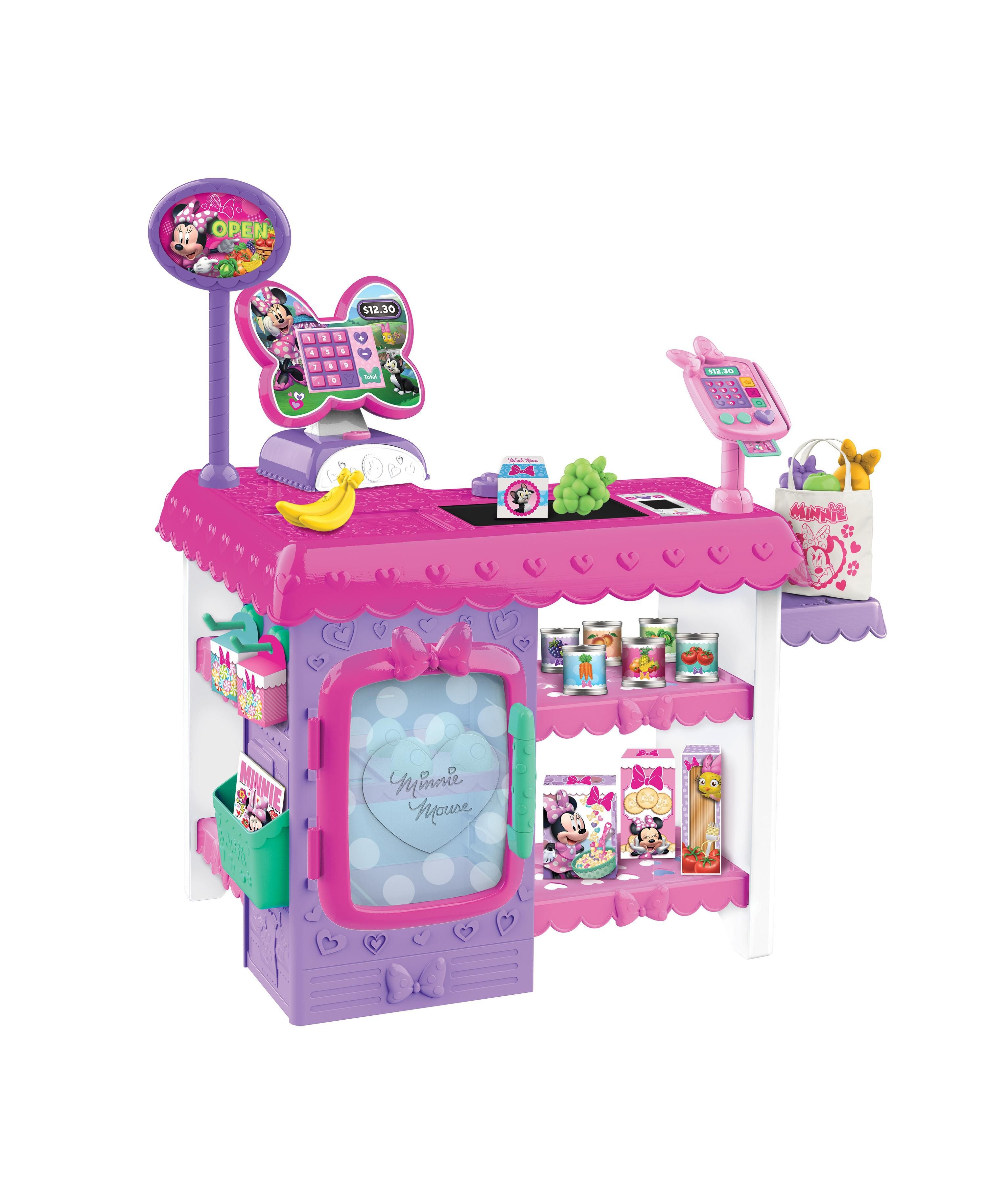 Disney Minnie Mouse 45 Piece Marvelous Market Play Set - Pretend Play Toy for Kids with Shopping Cart & Grocery Items | Perfect for Role Play, Birthday Gifts & Preschool Learning Activities