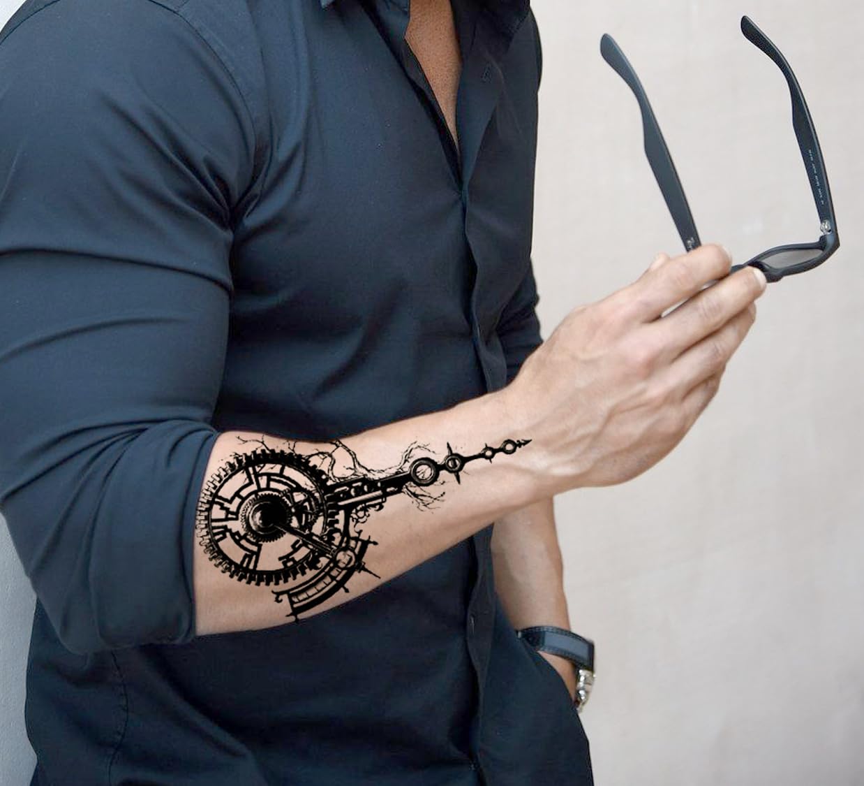 Waterproof Temporary Tattoo Stickers for Men & Women - 3D Realistic Flowers, Butterflies, Stars, Angels, Wolves & Armband Designs (21x12cm) | Perfect for Parties, Halloween, Cosplay & Body Art