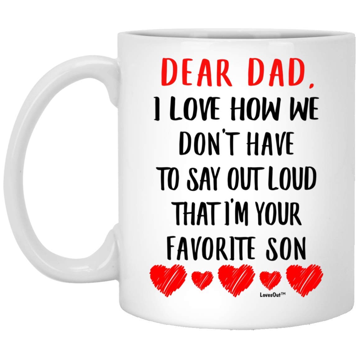 Funny Dad Birthday Gifts from Son - 11oz White Coffee Mug for Christmas 2024 - Perfect for Office, Home & Father's Day Celebrations