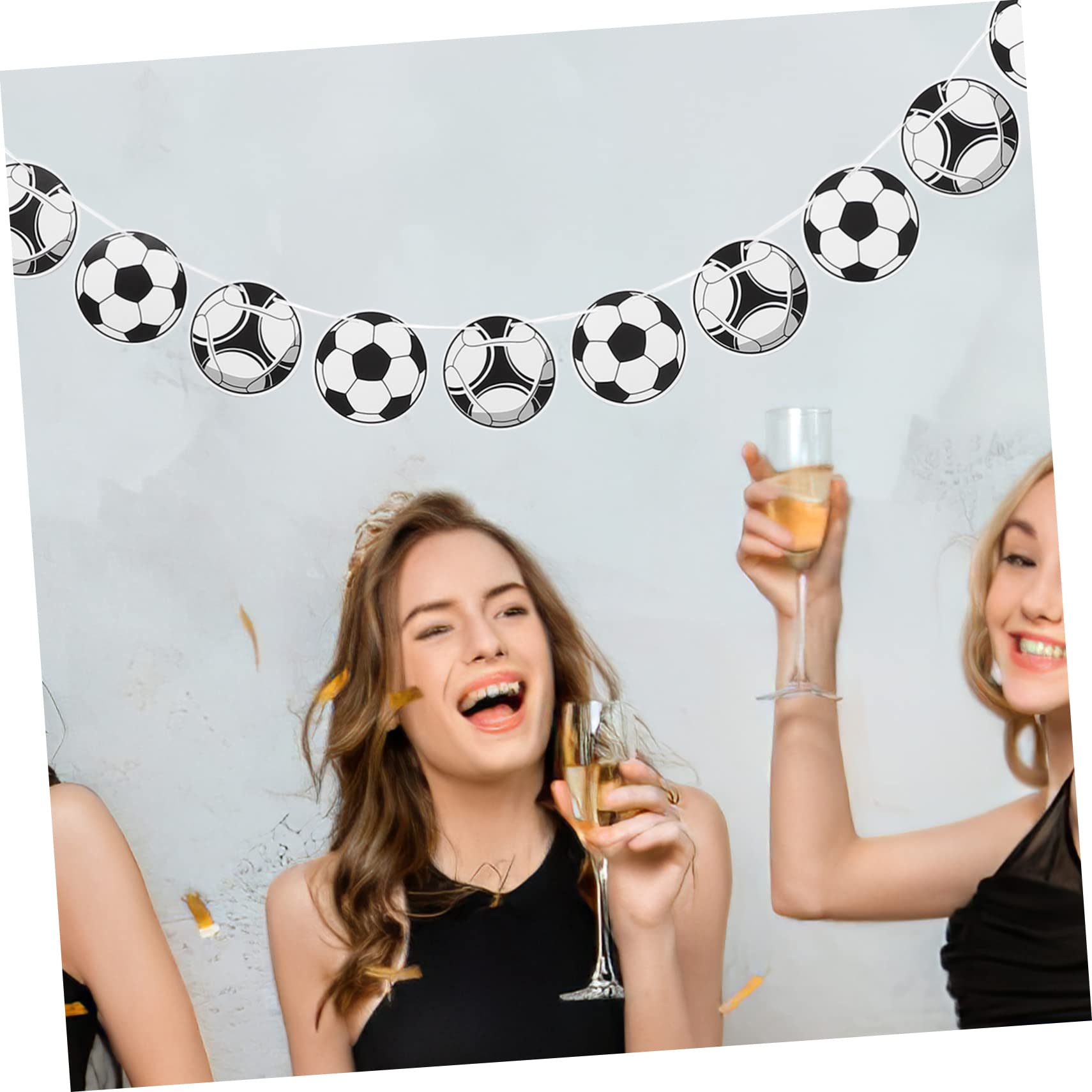 KONTONTY 5-Piece Soccer Party Banner Set - Lightweight Paper Bunting Decorations for Soccer Birthday, Game Day & Sports Themed Parties - Perfect for Indoor/Outdoor Celebrations & Team Events