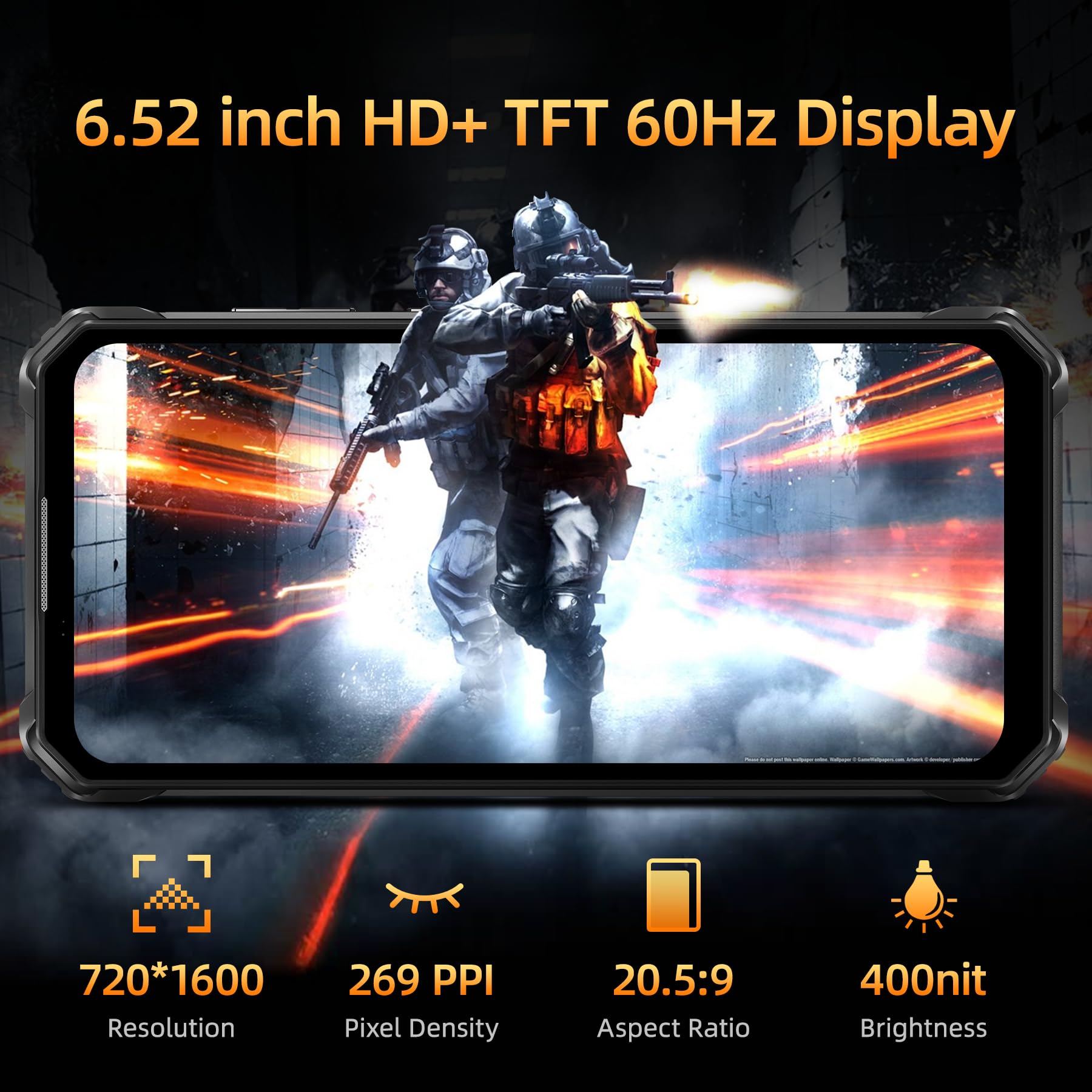 OUKITEL WP23 PRO Rugged Smartphone - 16GB RAM 128GB ROM, 10600mAh Battery, 6.52