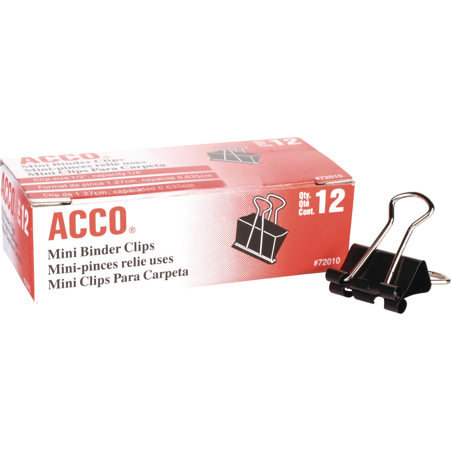 ACCO Mini Binder Clips - Black & Silver (12-Pack) - Perfect for Office, School & Home Organization | Secure Paperwork, Photos & Documents
