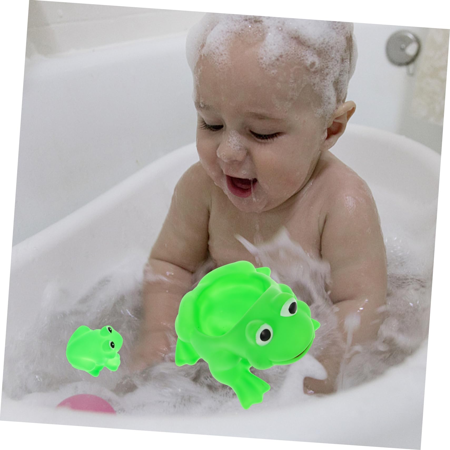 FAVOMOTO 6 Pack Shower Toys for Kids - Fun Bath Squirter Toys Set for Toddlers, Slow Rising Pool Toys (Green) - Perfect for Bathtime, Swimming Pools & Water Play Activities