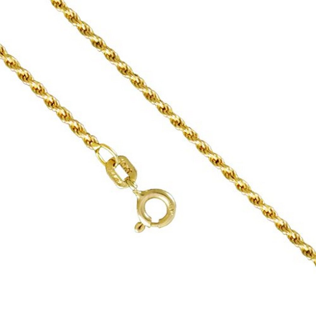 10K Yellow Gold Rope Cut Necklace for Men & Women - 2.0MM Thick, 16-24 Inches Adjustable Length with Spring Clasp | Perfect for Gifts, Weddings, Anniversaries & Everyday Elegance