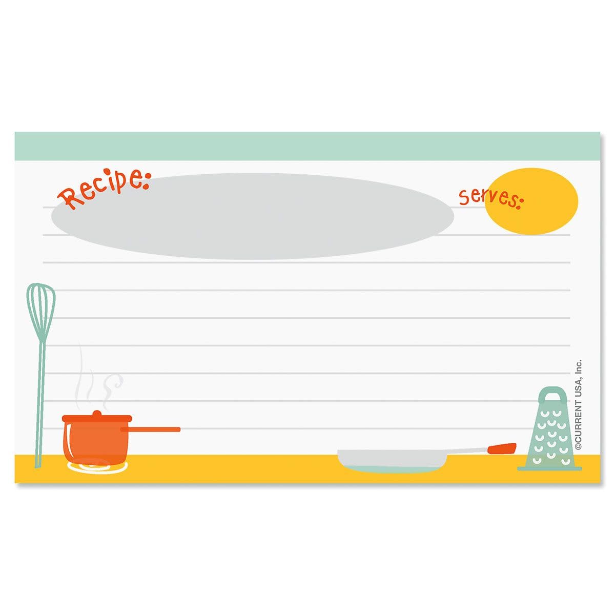 Current Kitchen Everyday Recipe Cards - 3x5 Inch Blank Cardstock for Family Recipes, Baking, Thanksgiving & Holidays (50-Pack) | Perfect for Bridal Showers, Christmas Gifts & Cookie Exchanges