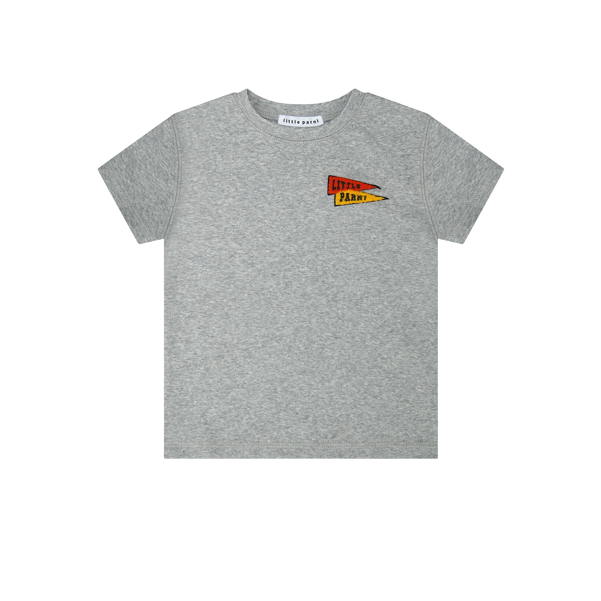 Little Parni Grey Flag Patch Crewneck Sweatshirt - Stylish & Comfortable for Casual Wear, Street Fashion & Everyday Outfits