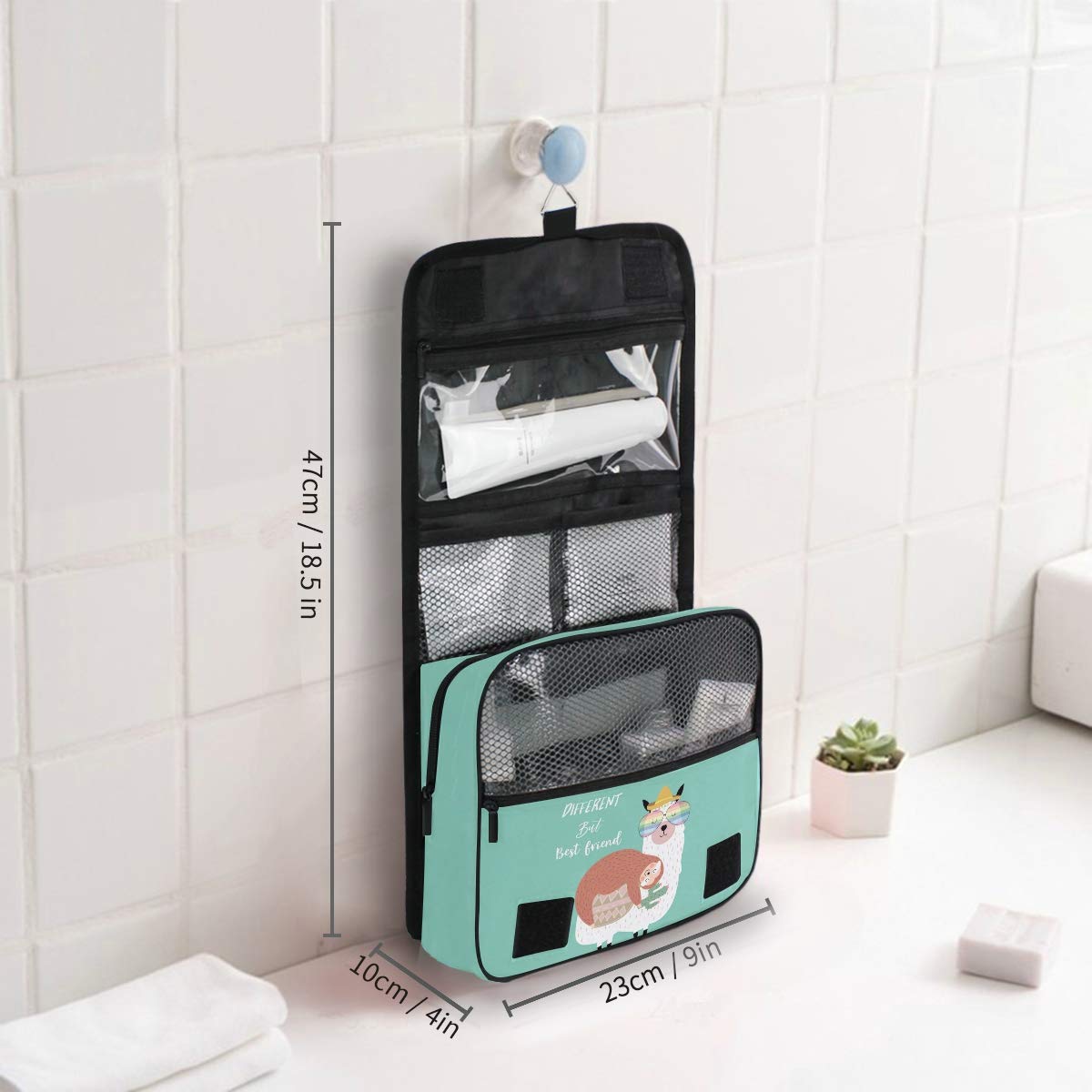 Cute Sloth Travel Toiletry Bag - Waterproof Cosmetic Pouch for Women & Girls - Perfect for Showers & Vacations